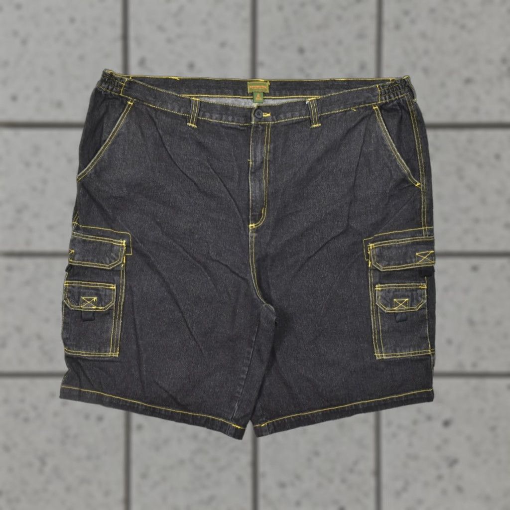 CO Boulder Creek Trading Co Men's Cargo Shorts Dark Wash 50 Big & Tall Denim Cotton Flat Front Zip Pockets Outdoor Casual Shorts Size US 34 / EU 50 - 1 Thumbnail