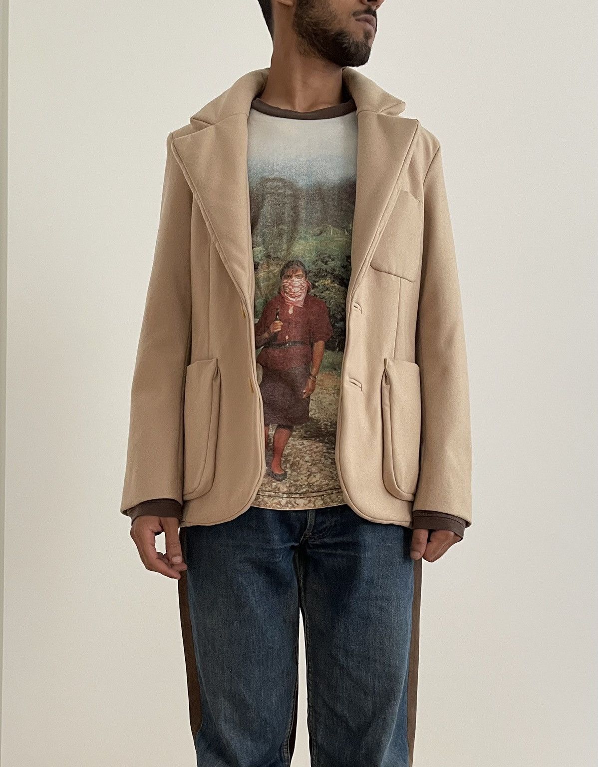 Walter Van Beirendonck Fall 2008 Beige 3D Blazer “SAMPLE”