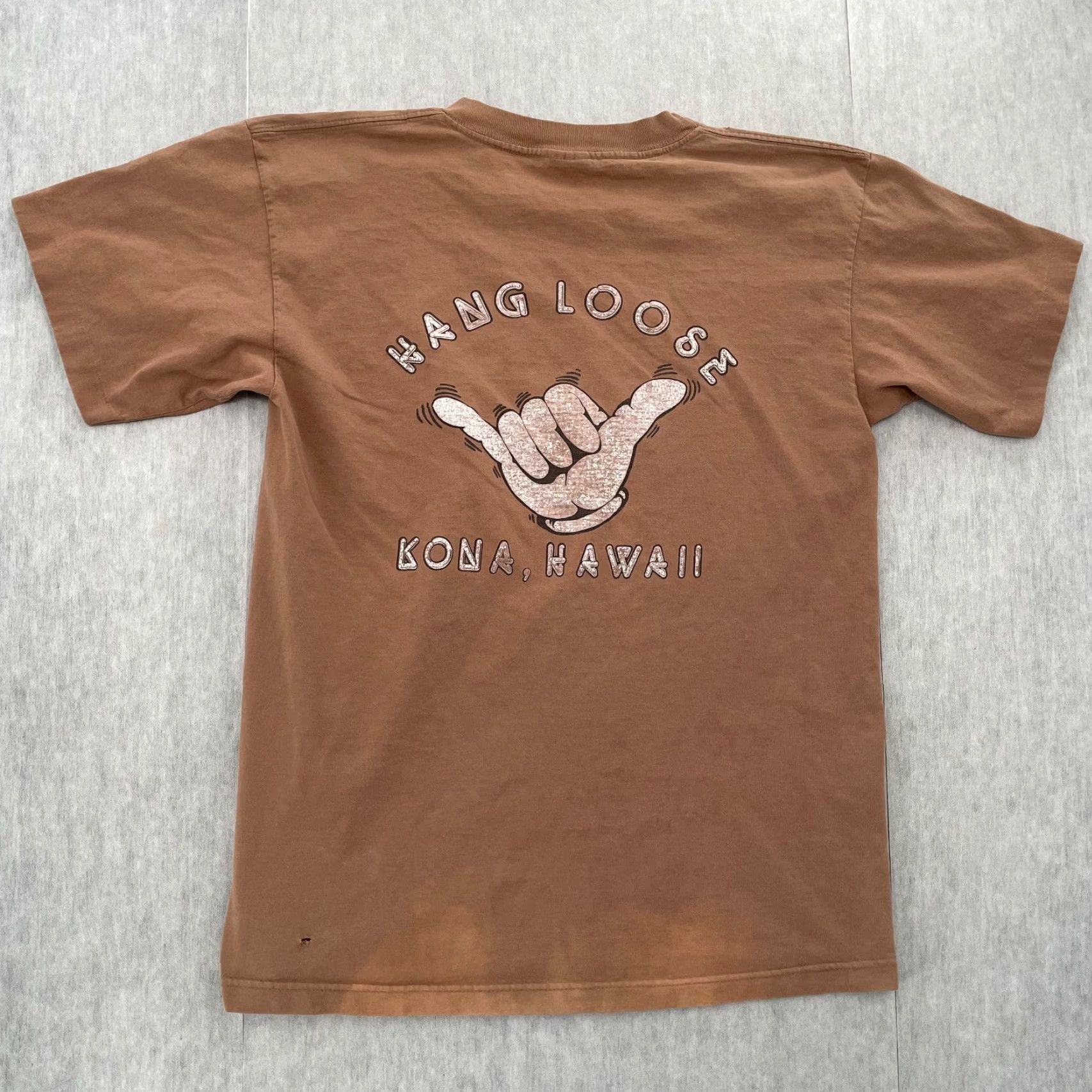 Vintage VINTAGE Hang Loose Shirt Adult Large Brown Kona Hawaii Tourist Surf USA Made Men Size US XL / EU 56 / 4 - 2 Thumbnail