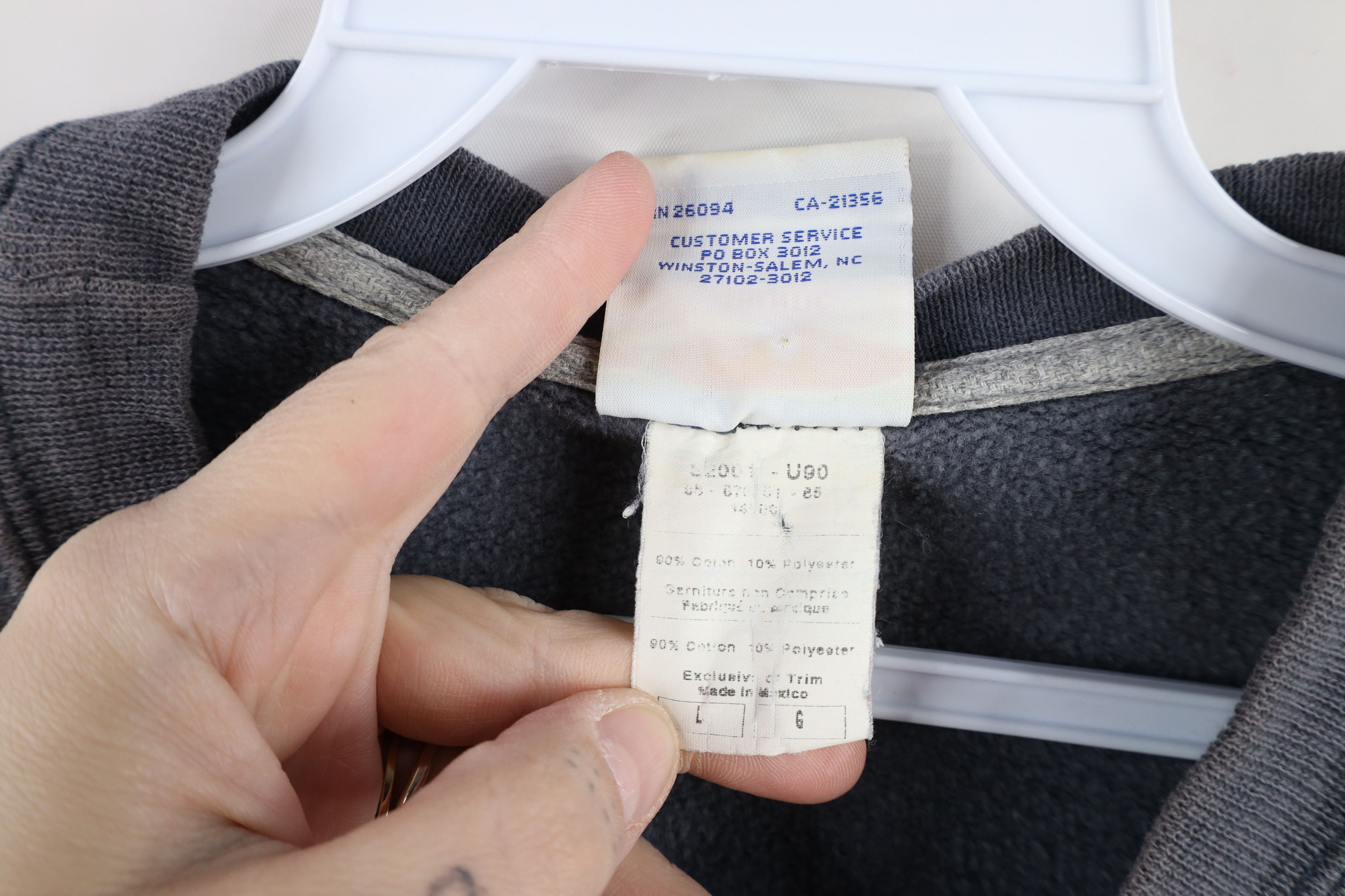 Champion × Vintage Vintage 90s Champion Crewneck Sweatshirt Steel Blue Size US L / EU 52-54 / 3 - 10 Thumbnail