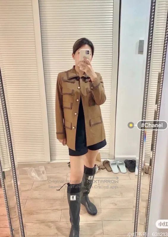 Chanel Chanel Brown Cotton Women's Jacket . Size S / US 4 / IT 40 - 6 Thumbnail