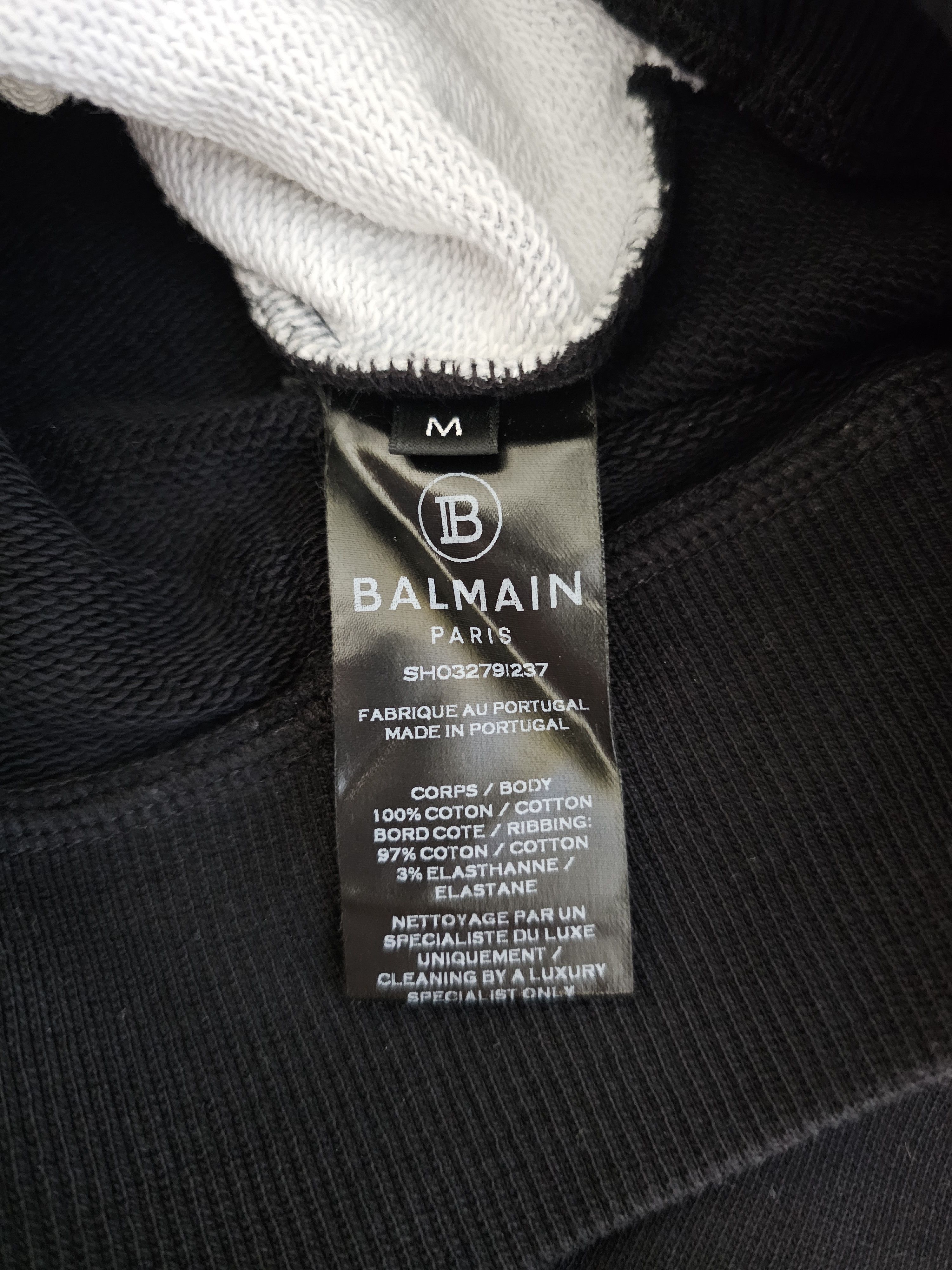 Balmain Balmain Men's Black and White Oversize Sweatshirt Size M Size US M / EU 48-50 / 2 - 5 Thumbnail