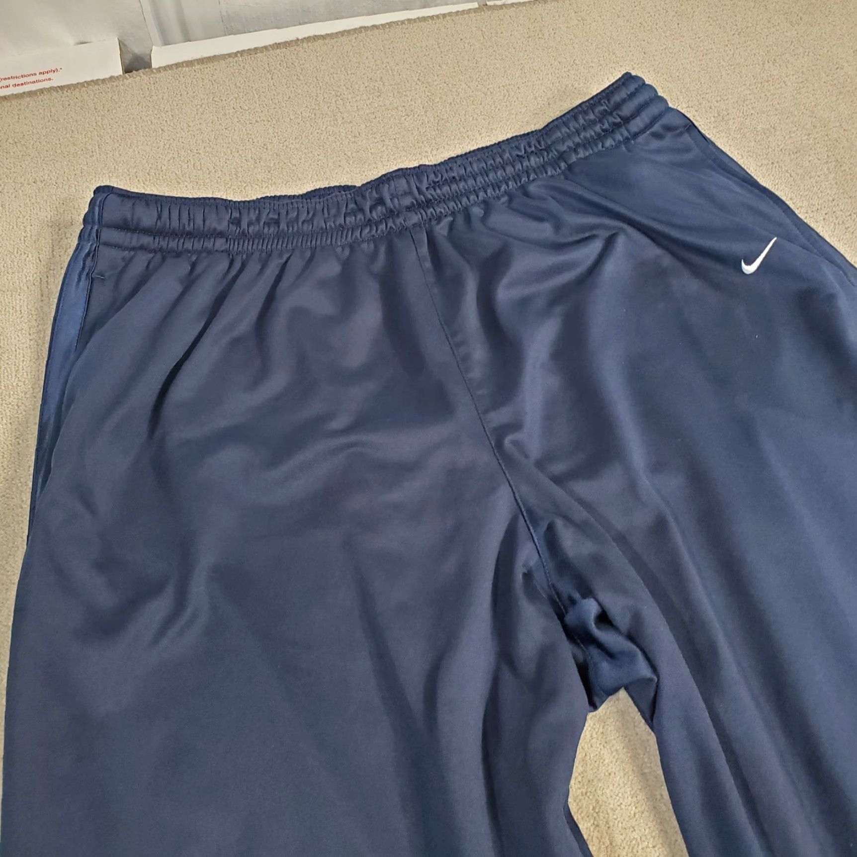 Nike VINTAGE Nike Basketball Pants Mens 2XL Blue Satin Joggers Sweatpants Track Pants Sportswear Size US 39 - 2 Thumbnail