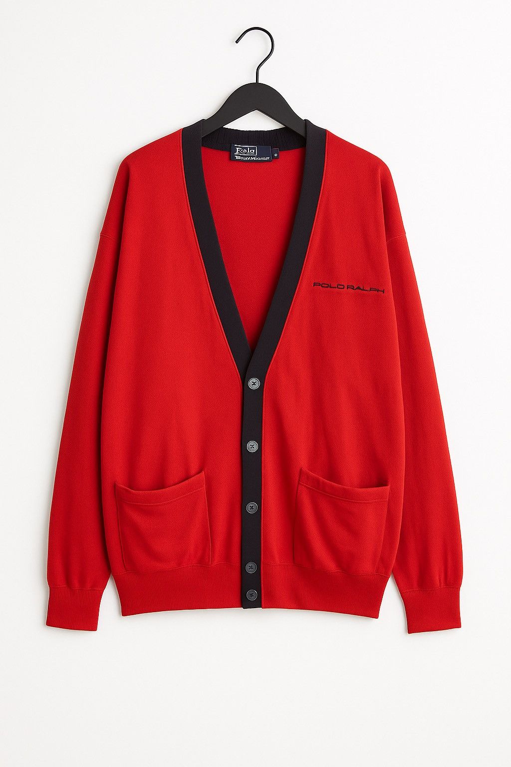 Polo Ralph Lauren Vintage Polo by Ralph Lauren Red Cotton Cardigan 1990s Polo Size US L / EU 52-54 / 3 - 1 Thumbnail