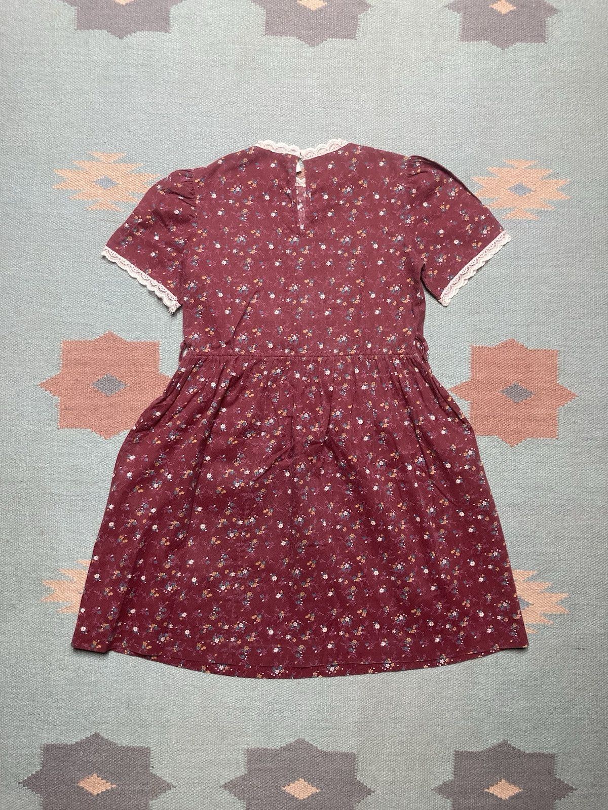 Vintage 70s floral dress flowers lace prairie cottage puff sleeves 8 Size M / US 6-8 / IT 42-44 - 5 Thumbnail