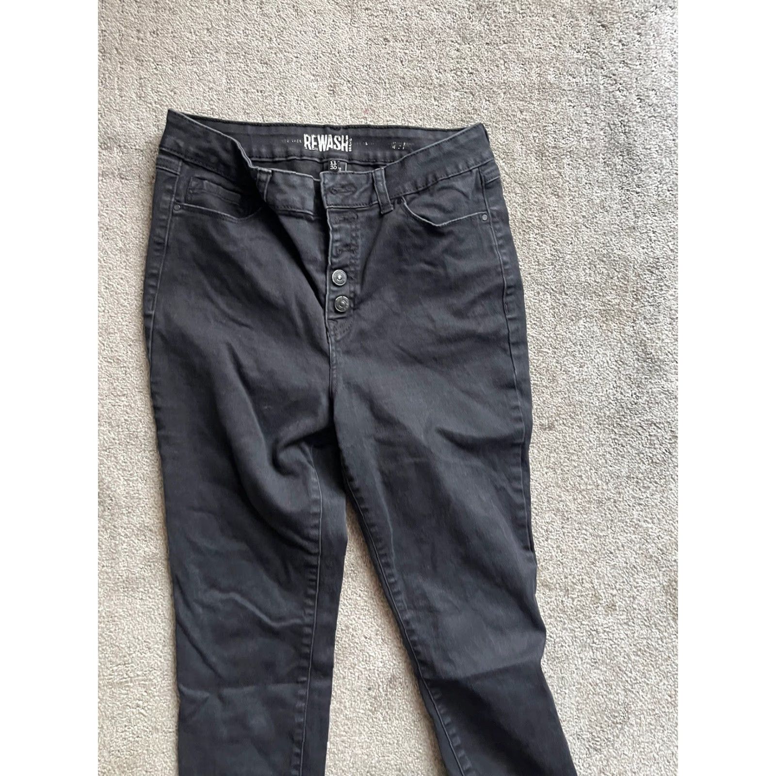 Vintage VINTAGE Rewash Jeans Women Denim Black 30 in 11 Junior Size 11/30 Skinny 5-Pocket Relaxed Casual Size 32" / US 10 / IT 46 - 2 Thumbnail