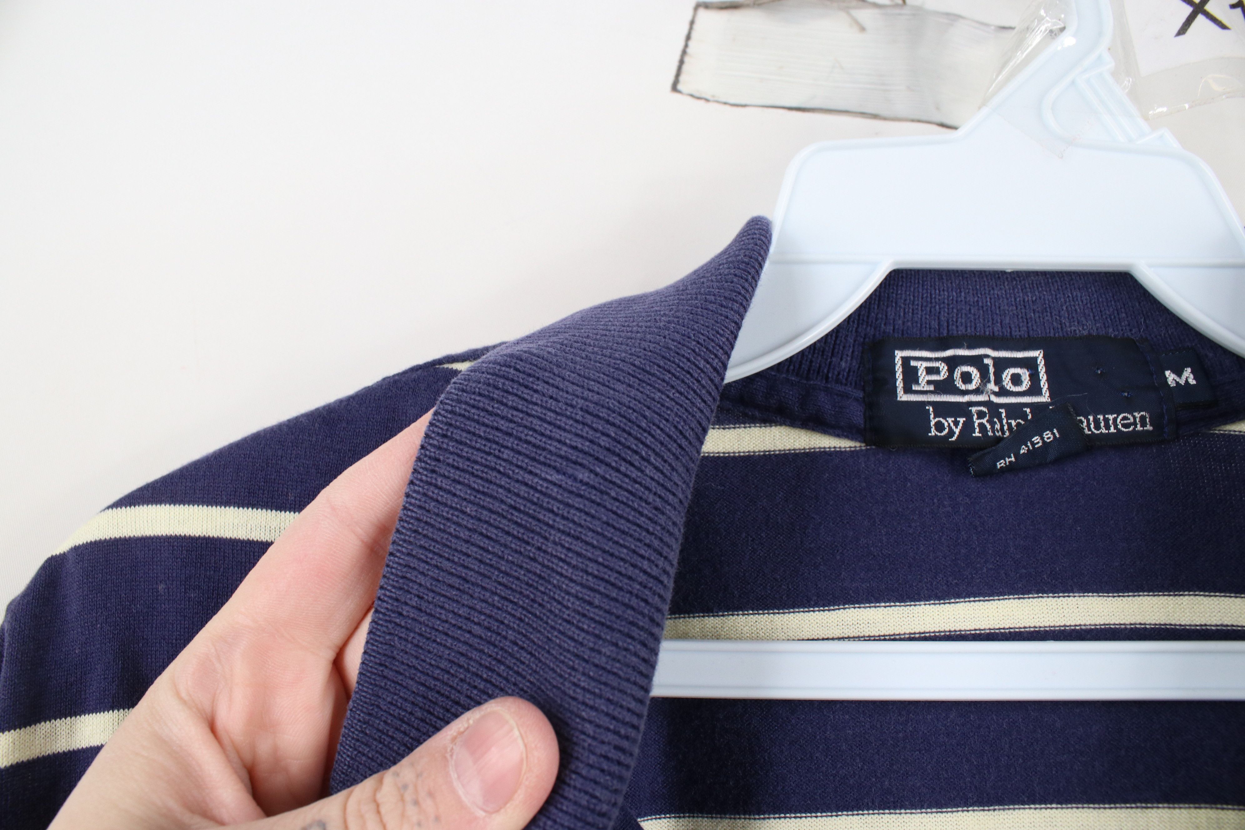 Ralph Lauren × Vintage Vintage 90s Ralph Lauren Soft Touch Striped Polo Shirt USA Size US M / EU 48-50 / 2 - 8 Thumbnail