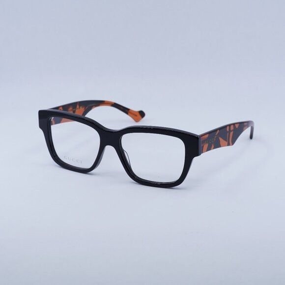 Gucci 🕶️ New Gucci GG1428O 006 Eyeglasses - Black With Orange Size ONE SIZE - 1 Thumbnail
