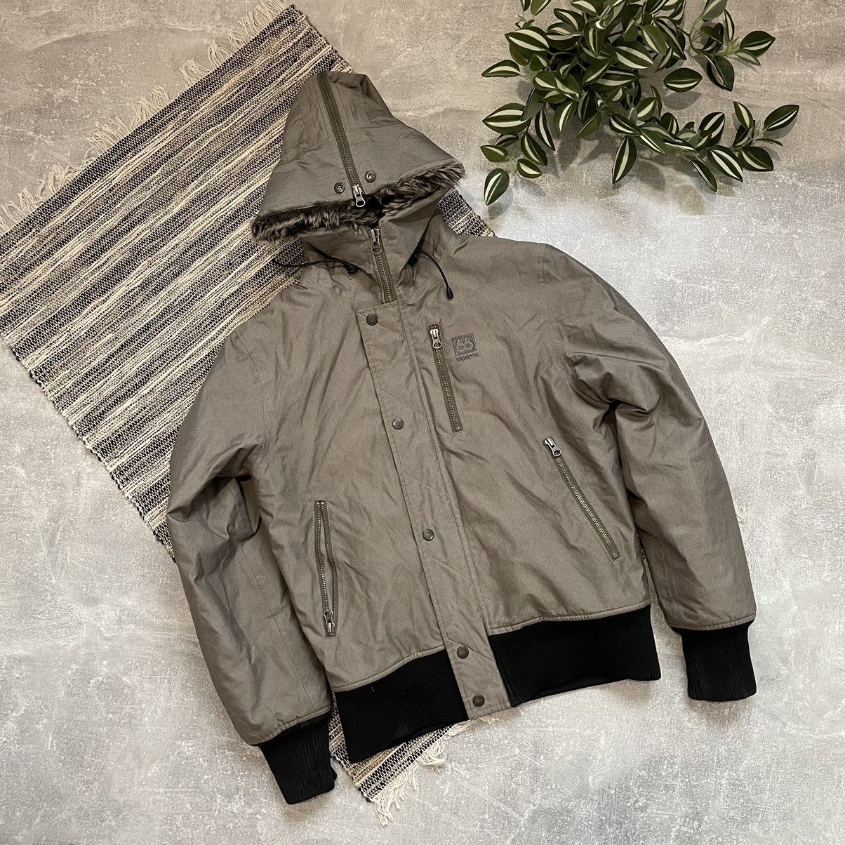 image of 66 North Retro Jacket Japan Fur Coat Parka Bomber Esja, Men's (Size Small)