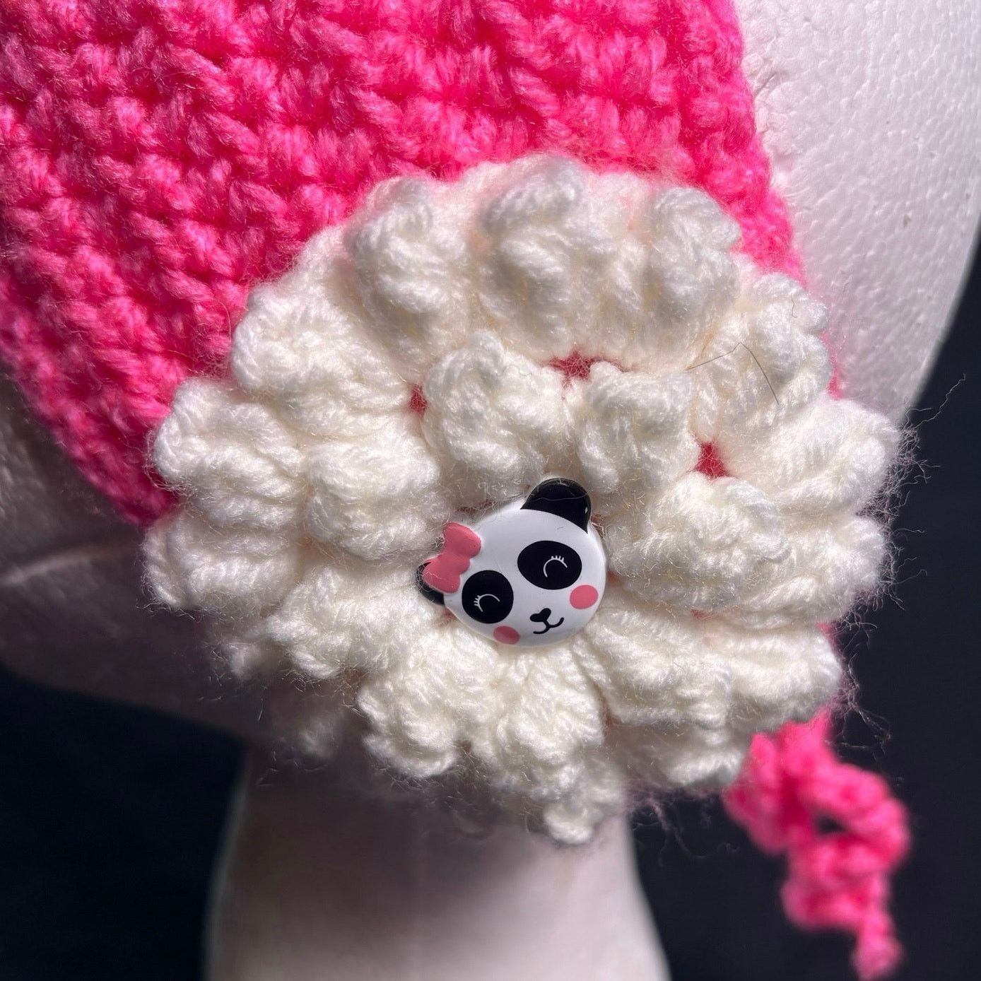Other Pink Panda Crochet Headband Size ONE SIZE - 3 Thumbnail