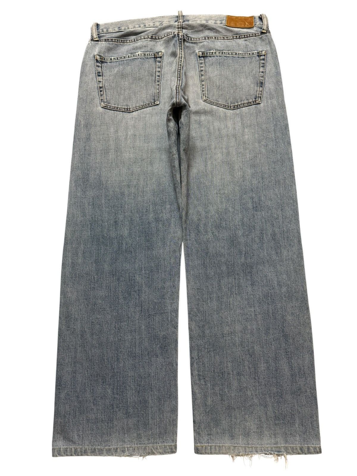 Uniqlo Vintage Y2K Japanese Uniqlo Blue Faded Wash Wide Leg Baggy Size US 34 / EU 50 - 2 Thumbnail