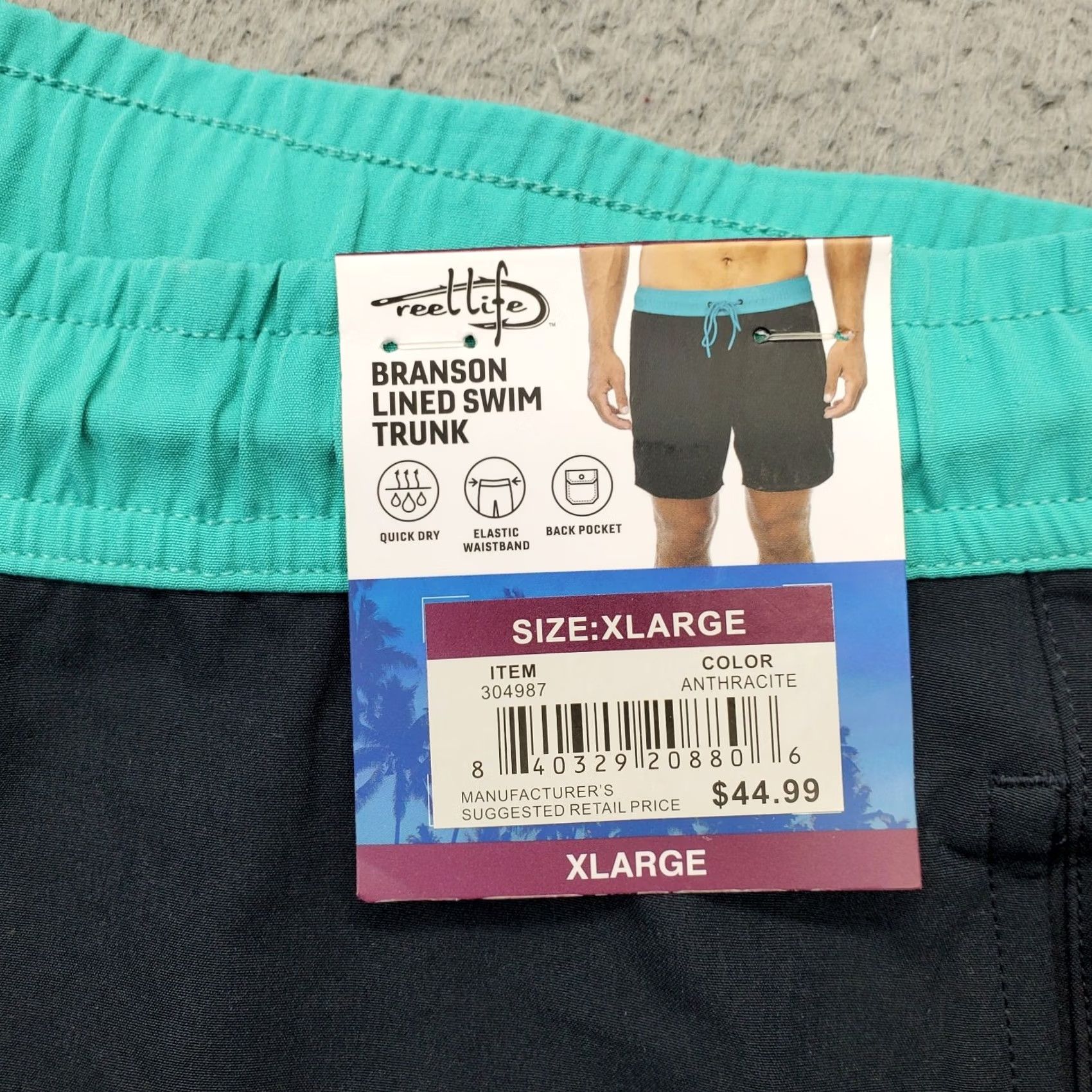 Vintage Reel Life Branson Swim Trunks Mens XL Multi Lined Quick Dry Elastic Waistband Size US 36 / EU 52 - 7 Thumbnail