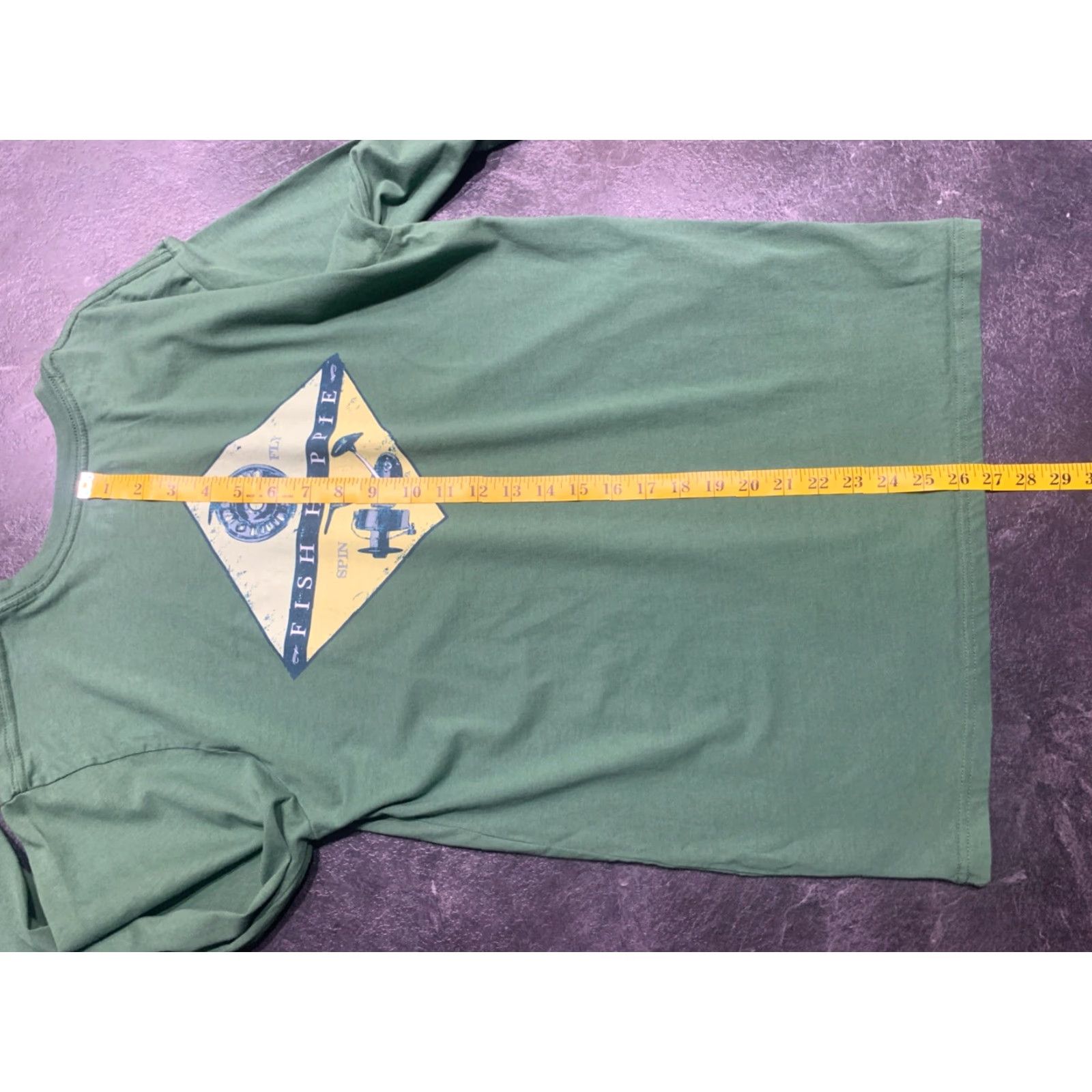 Vintage Fish Hippie Long Sleeve T-shirt Fly Spin Fishing Medium M Green Size US M / EU 48-50 / 2 - 7 Thumbnail
