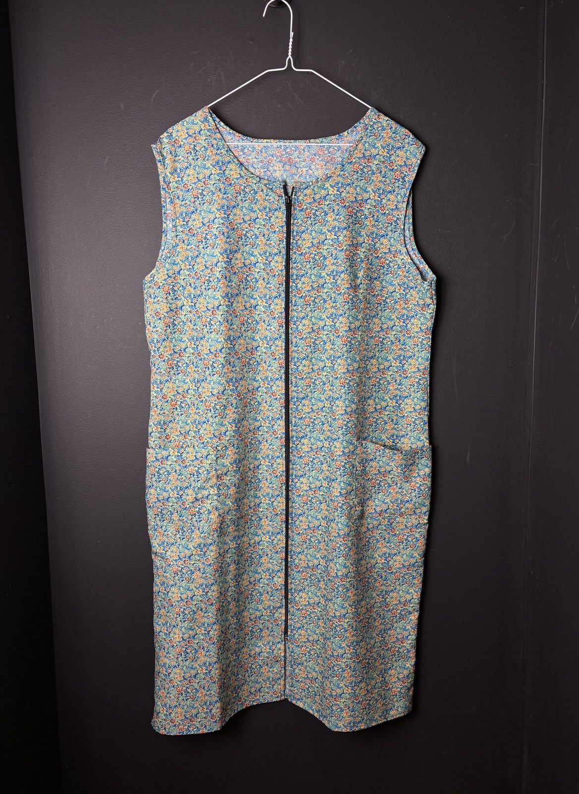 Vintage 1980s Lounge Dress Ugly Vintage Night Gown Zip Up Slip 70s Size ONE SIZE - 2 Thumbnail