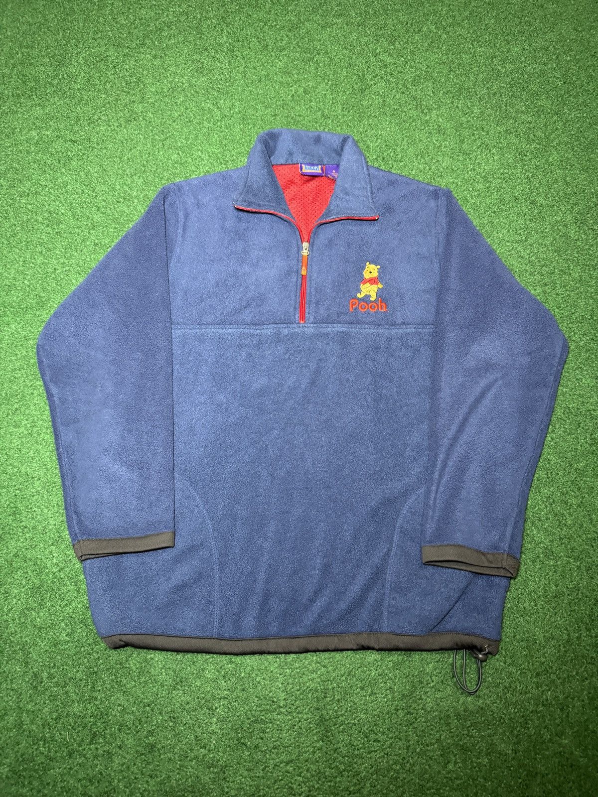Disney Vintage Winnie The Pooh 1/4 Zip Blue Fleece Med Sweatshirt Size M / US 6-8 / IT 42-44 - 1 Thumbnail