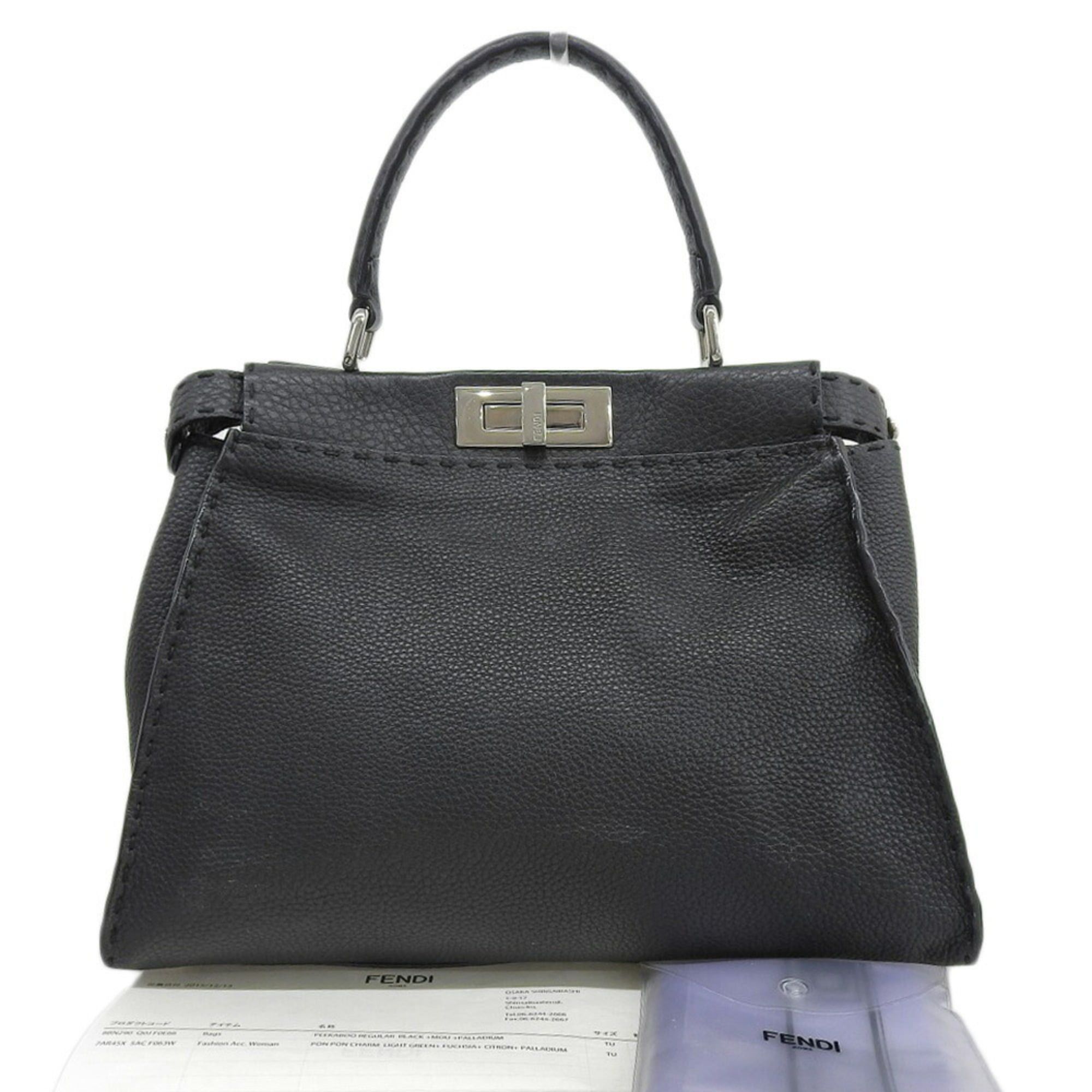 Fendi Fendi Peekaboo Medium Selleria 8BN290 Q0J F0E66 Handbag Leather Black Size ONE SIZE - 1 Thumbnail