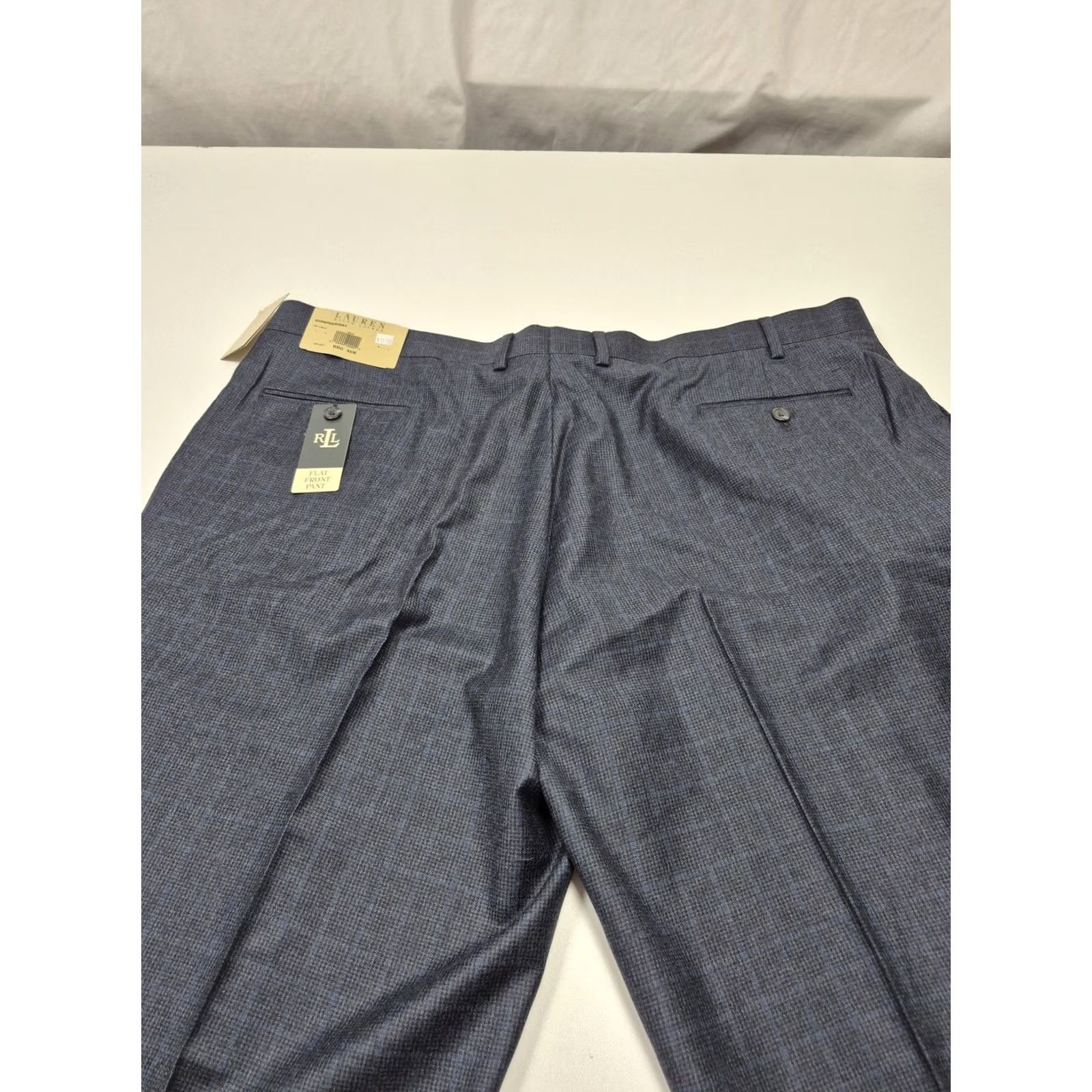 Ralph Lauren Ralph Lauren Dress Pants Men's 46 x 36 Wool Plaid Flat Front Navy Blue Pockets Straight Wool Dress Pants Mens Regular Size 46W 36L Size US 30 / EU 46 - 6 Thumbnail