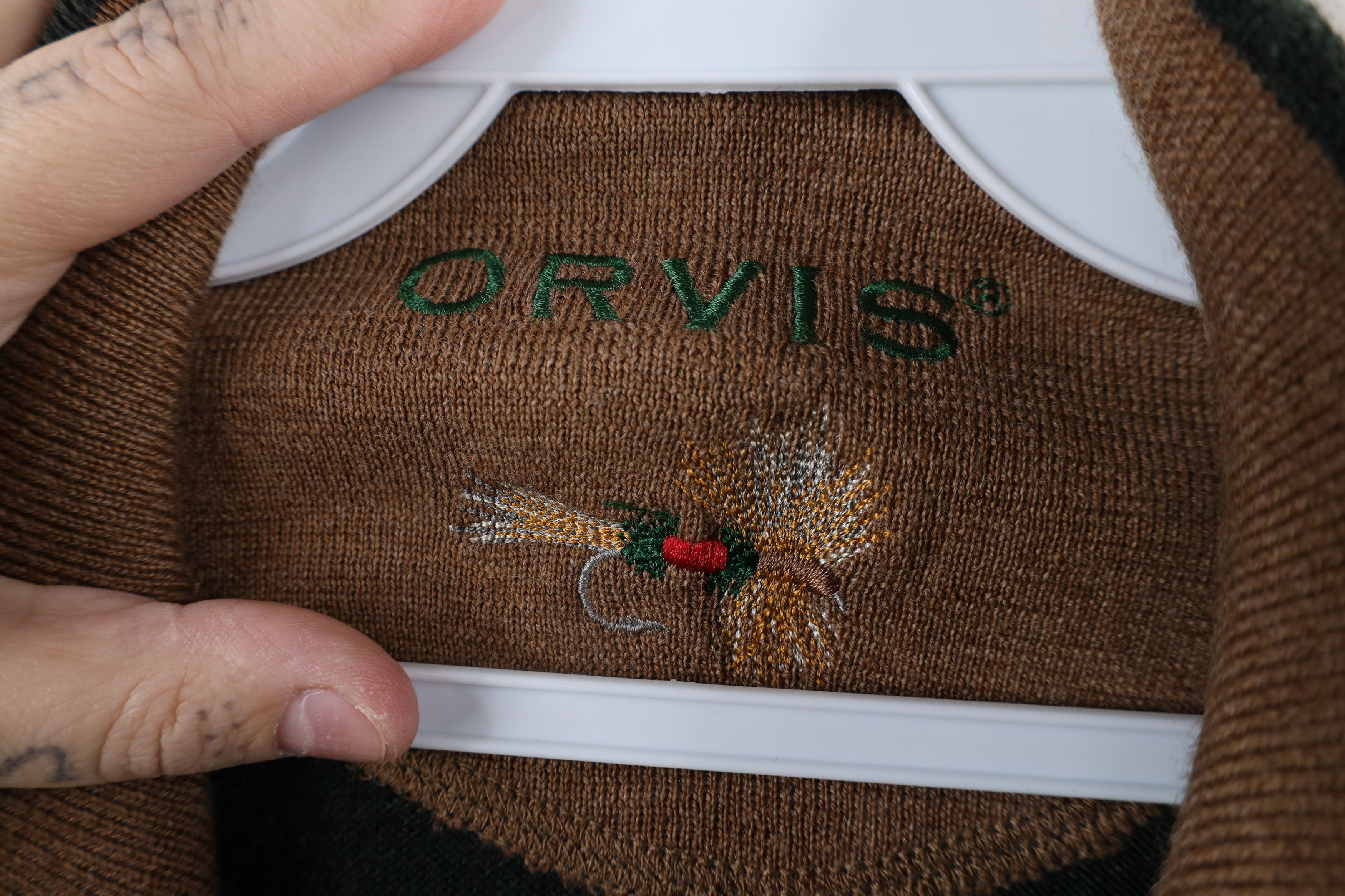 Orvis × Vintage Vintage Orvis Wool Knit Half Zip Pullover Sweater Green Size US L / EU 52-54 / 3 - 4 Thumbnail