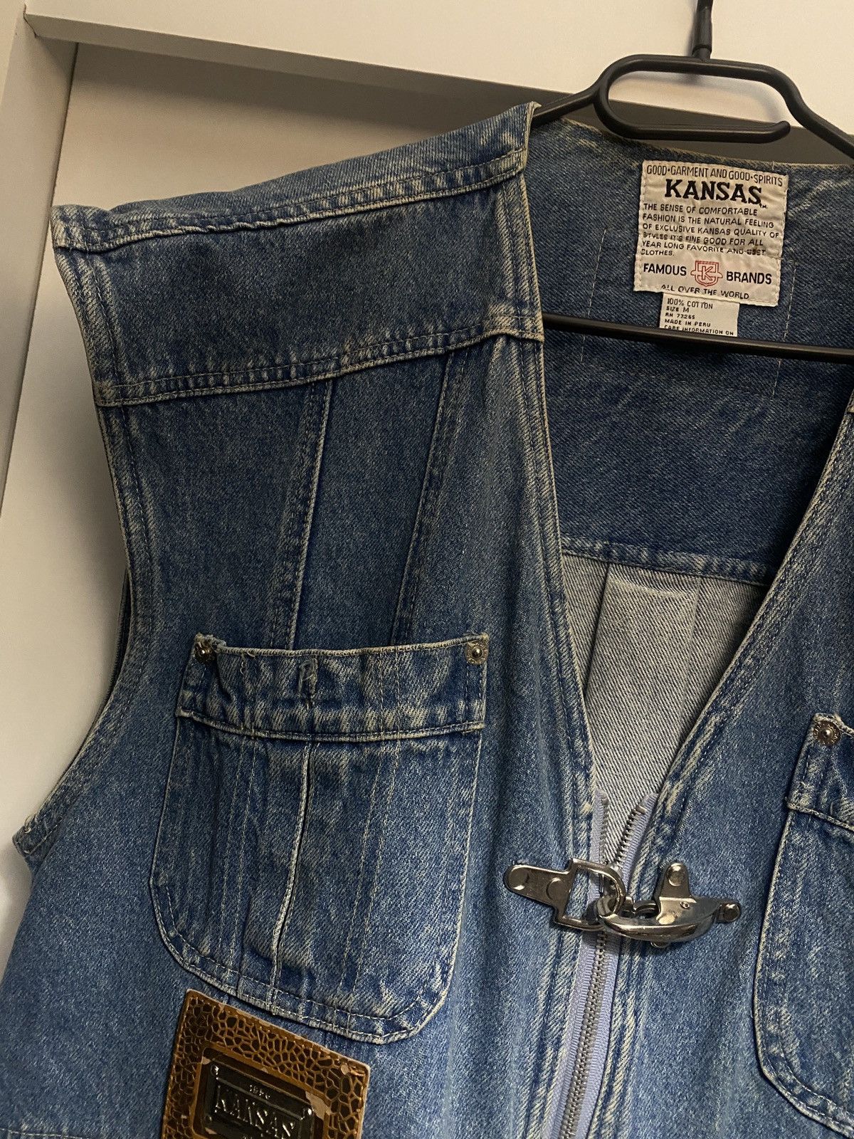 Vintage Old denim kansas oversize vest with metal claps Size US M / EU 48-50 / 2 - 4 Thumbnail