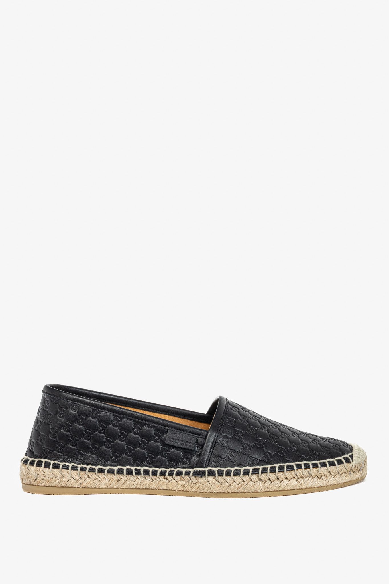 Gucci Gucci Black Microguccissima Leather Flat Espadrilles Size US 6.5 / IT 36.5 - 1 Thumbnail