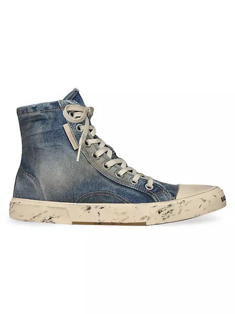 Balenciaga o1mt1gz0924 Paris High Top Sneaker in Blue Size US 5.5 / EU 38 - 1 Thumbnail