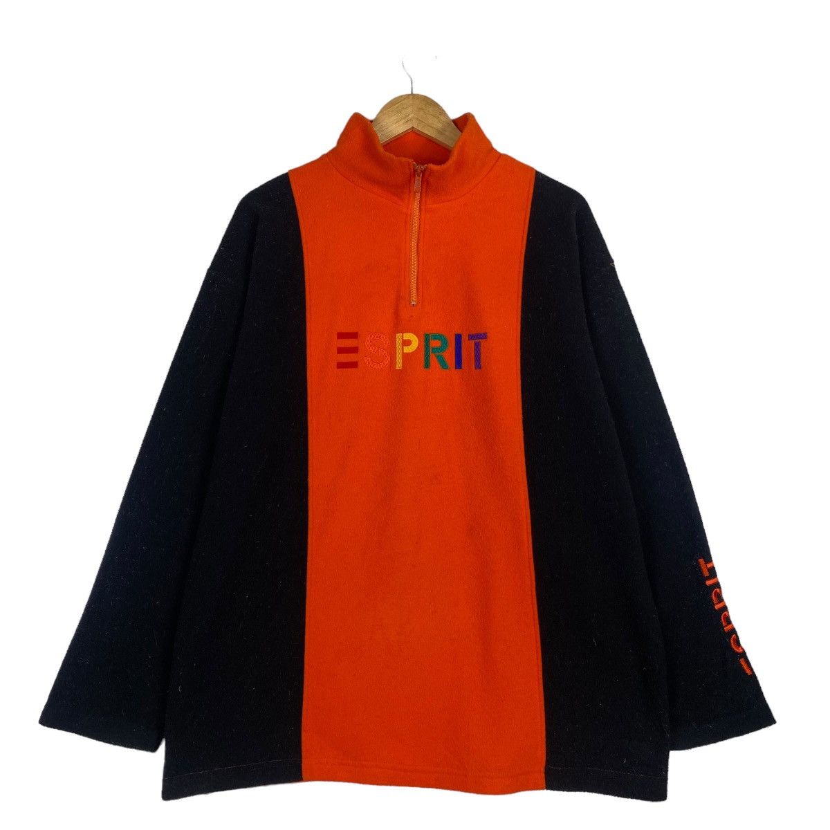 Japanese Brand Esprit Boxlogo Vintage 90s half zipper fleece Size US L / EU 52-54 / 3 - 1 Thumbnail