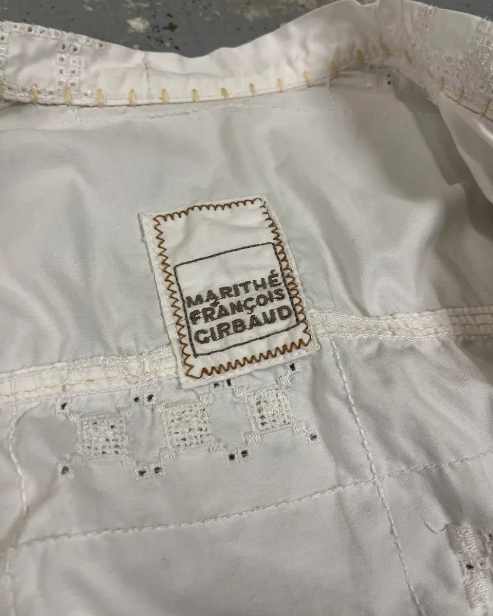 Marithe + Francois Girbaud 1990s Marithé + François Girbaud White Eyelet Embroidered Shirt Size M / US 6-8 / IT 42-44 - 9 Thumbnail