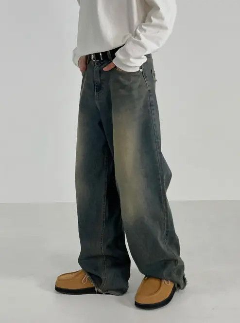 Japanese Brand Pants Men's loose distressed washed jeans y2k Size US 32 / EU 48 - 2 Thumbnail
