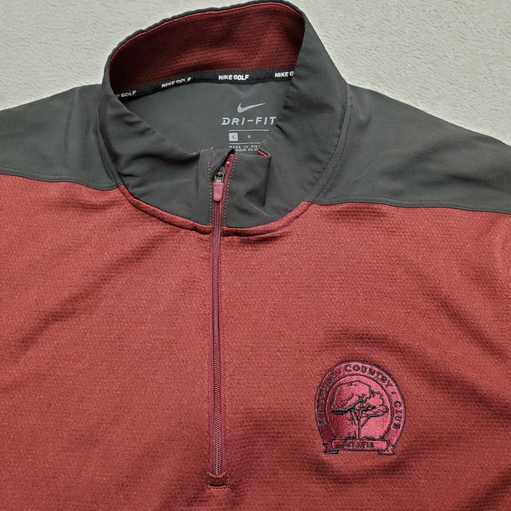 Nike NikeGolf Sweater Mens L Long Sleeve Dri-Fit 1/4 Zip Golf Casual Red Black Size US L / EU 52-54 / 3 - 3 Thumbnail