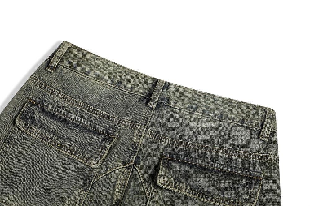 Japanese Brand Men's oversize patchwork loose straight washed work jeans Size US 32 / EU 48 - 4 Thumbnail