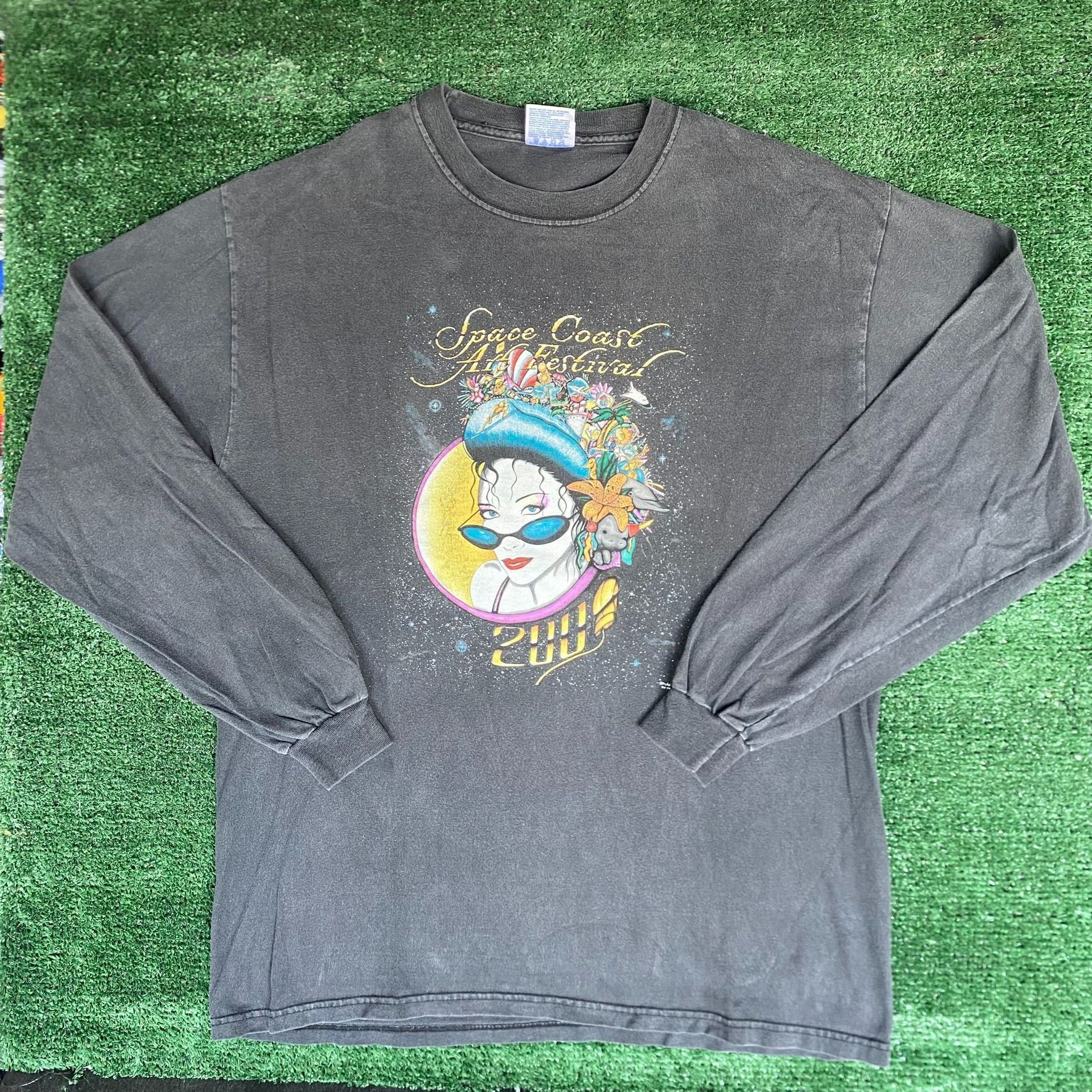 Hanes Vintage Y2K Art Festival 2000 T-Shirt Sun Faded Long Sleeve Size US L / EU 52-54 / 3 - 1 Thumbnail