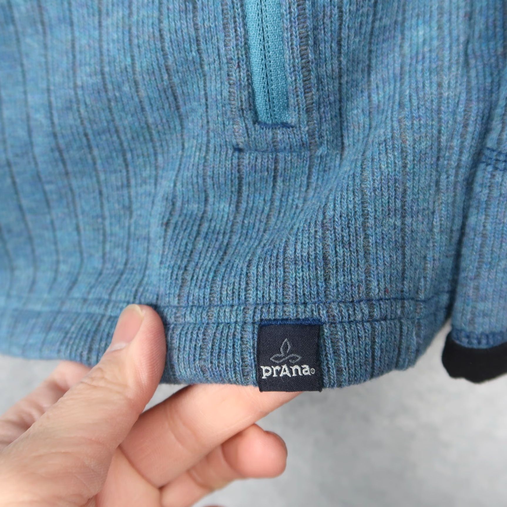 Prana prAna Sweater Jacket Mens M Blue Full Zip Wool Blend Ribbed Mock Size US M / EU 48-50 / 2 - 5 Thumbnail