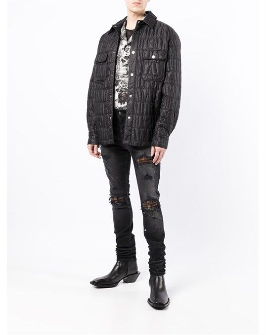 Amiri o1gr1nt1024 Snap Button Up Shirt in Black Size US S / EU 44-46 / 1 - 4 Thumbnail
