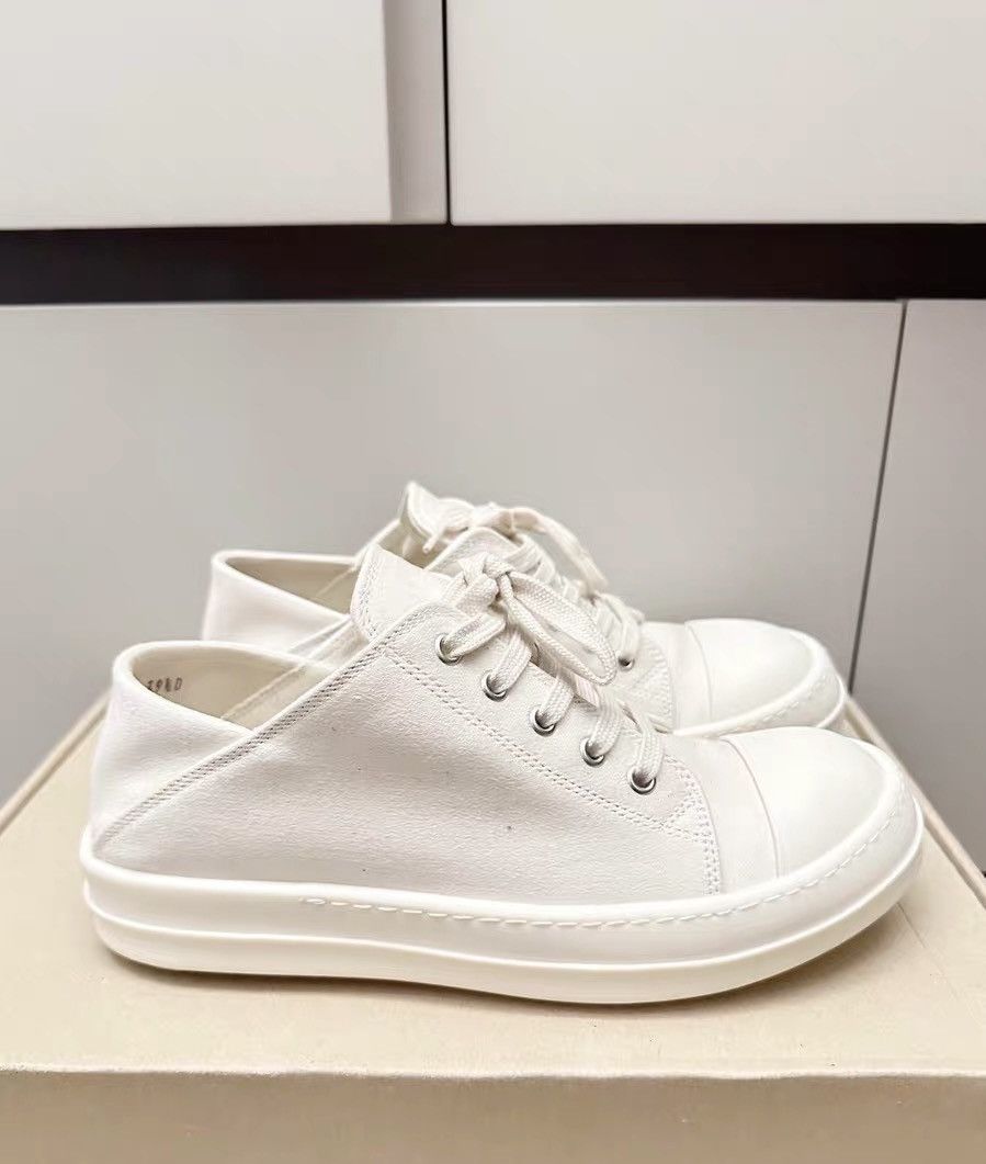 Rick Owens Rick Owens 24SS white canvas slip-on heel sneakers Size US 6.5 / EU 39-40 - 1 Thumbnail