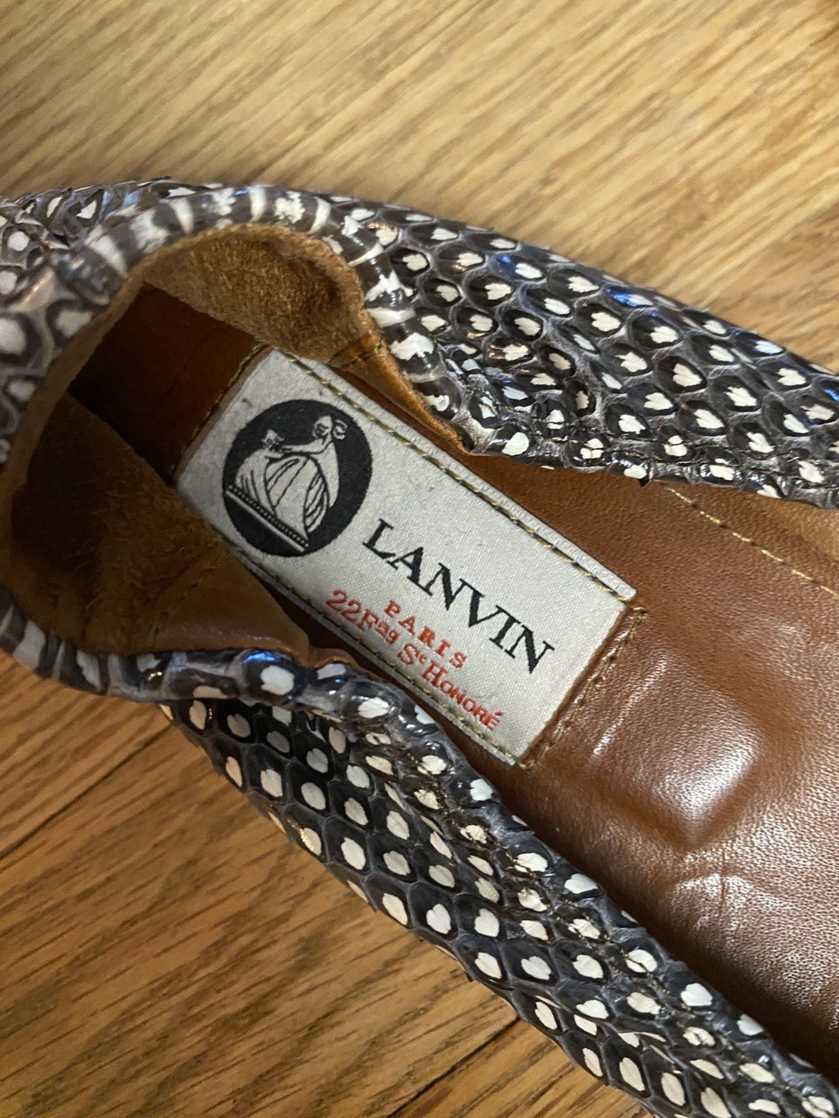 Lanvin Authentic Lanvin Snakeskin Flats Size US 7.5 / IT 37.5 - 3 Thumbnail