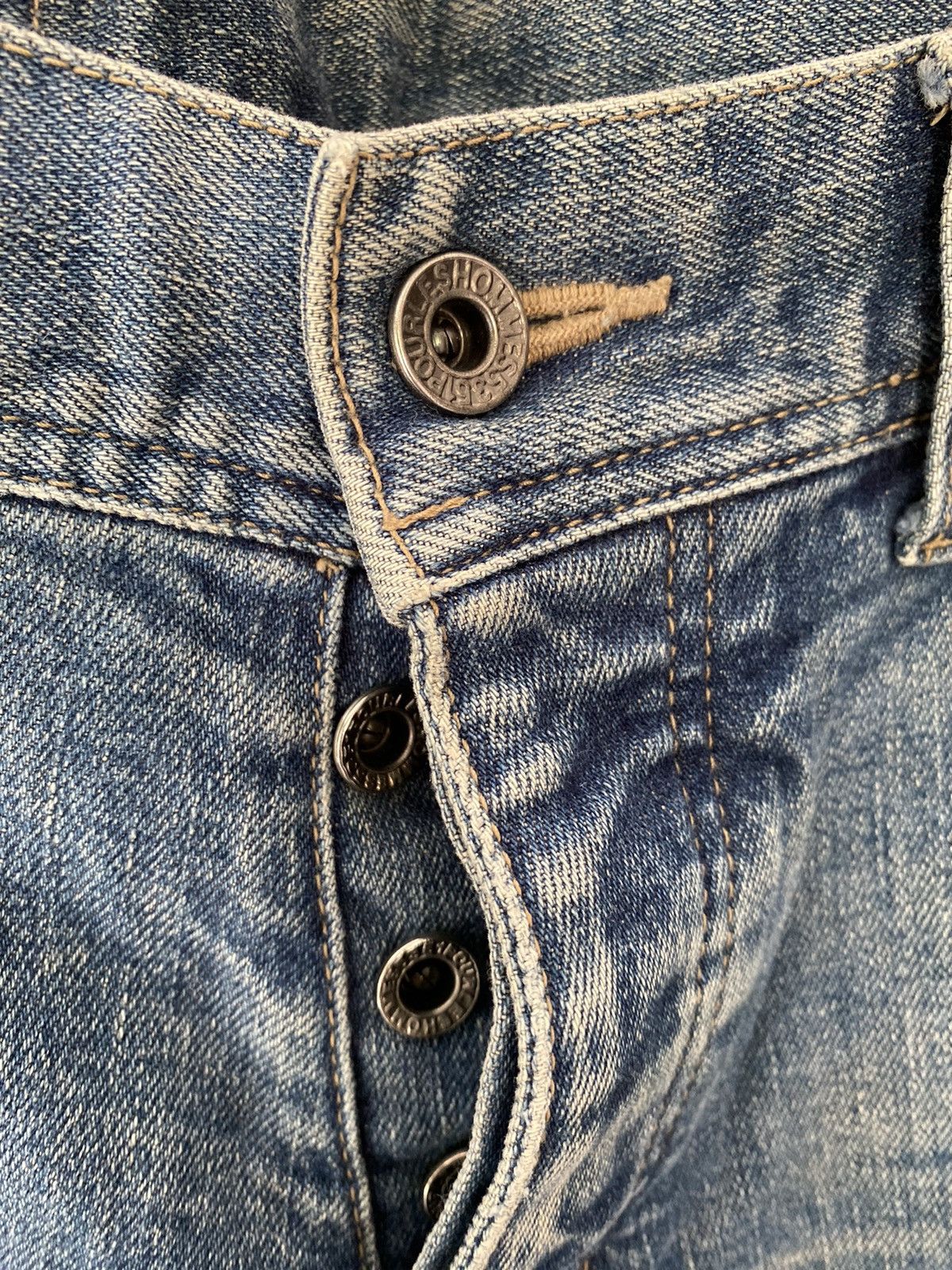 5351 POUR LES HOMMES 2000s 5351 pour less homme Flare Whisker Faded denim Size US 33 - 10 Thumbnail
