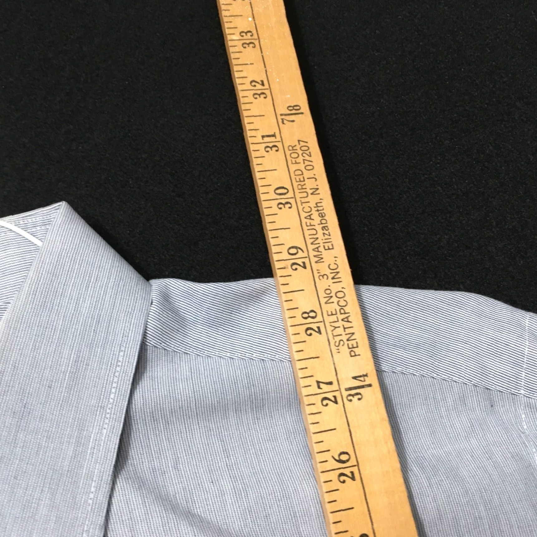 Vintage VINTAGE Kong Grand Gray Tailored 80's Large Collar Dress Shirt L 42-44 Long Sleeve Button-Front Mens Size 42R - 6 Thumbnail