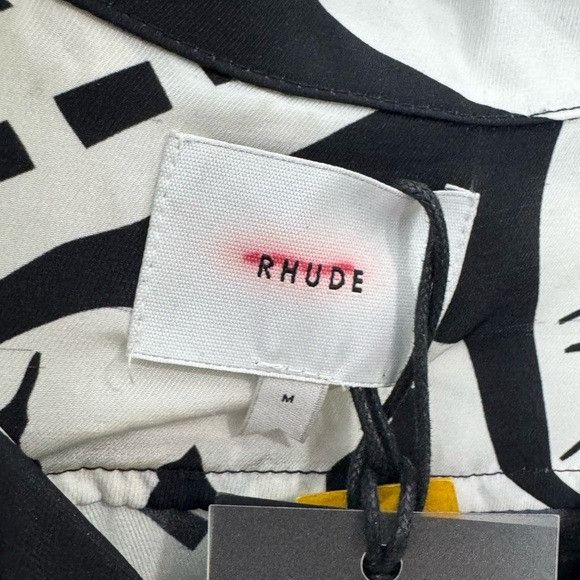 Rhude Rhude Strada Silk Shirt White Black Men’s Size Medium Size US M / EU 48-50 / 2 - 3 Thumbnail