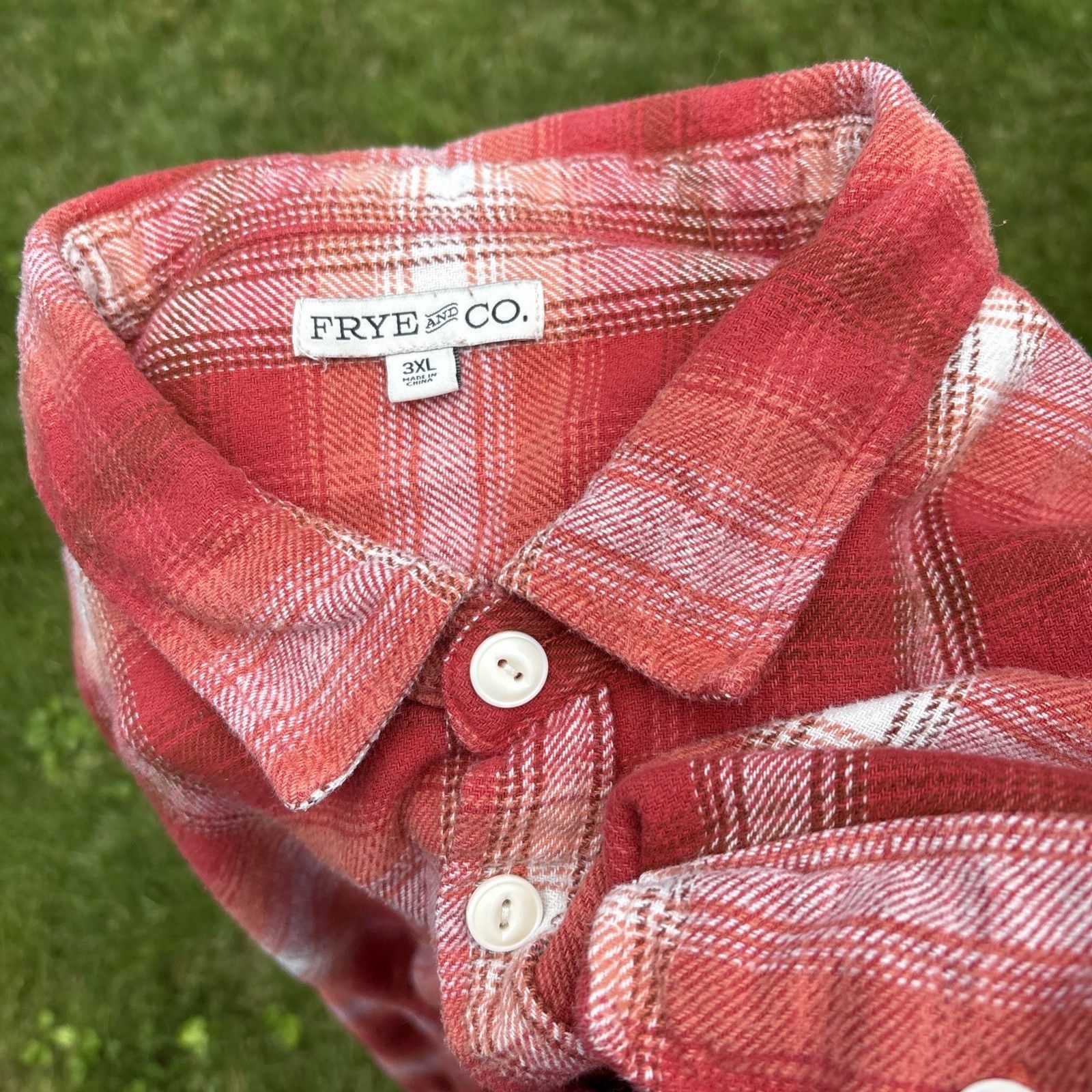 Frye Frye Shadow Plaid Shirt Mens Size 3XL Rust Red Flannel Long Size US XXL / EU 58 / 5 - 8 Thumbnail