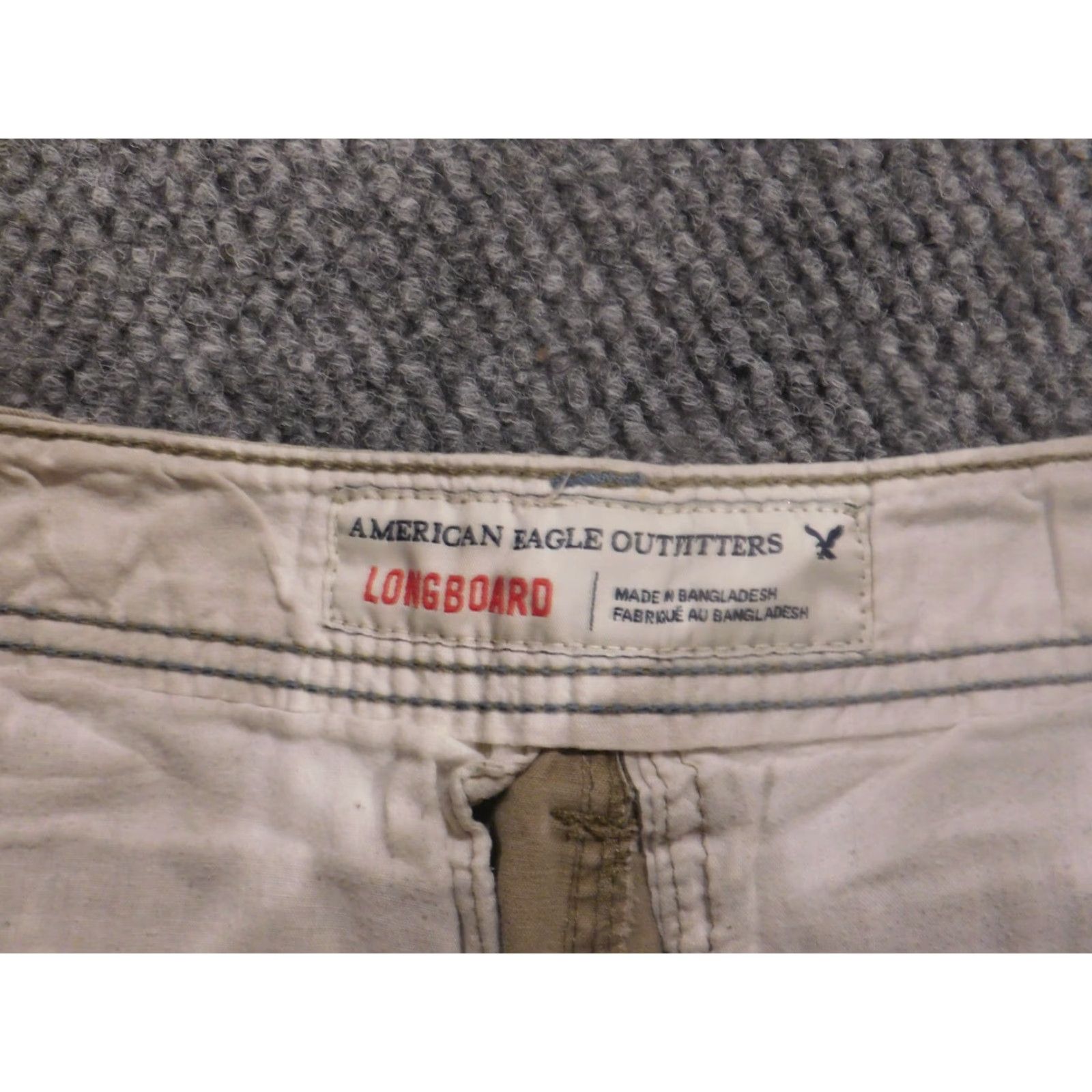 American Eagle Outfitters American Eagle Outfitters Mens Shorts 28 Beige Longboard Chino Regular Classic Flat Front Logo Knit Cotton Casual - Mens - 28 Size US 28 / EU 44 - 6 Thumbnail
