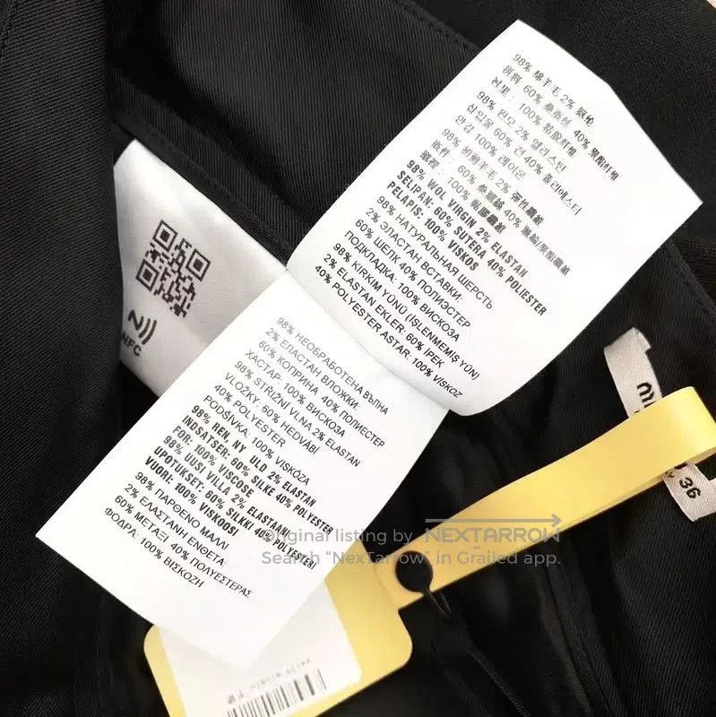 Miu Miu Miu Miu Black Wool Mini Skirt . Size 26" / US 2 / IT 38 - 6 Thumbnail