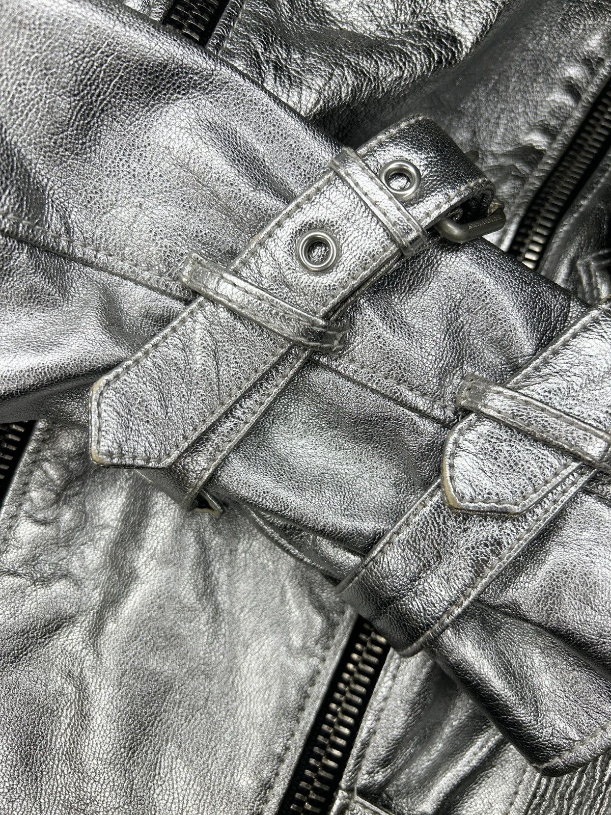 Burberry Prorsum S/S 11 Silver Quilted Moto Jacket Size M / US 6-8 / IT 42-44 - 24 Thumbnail