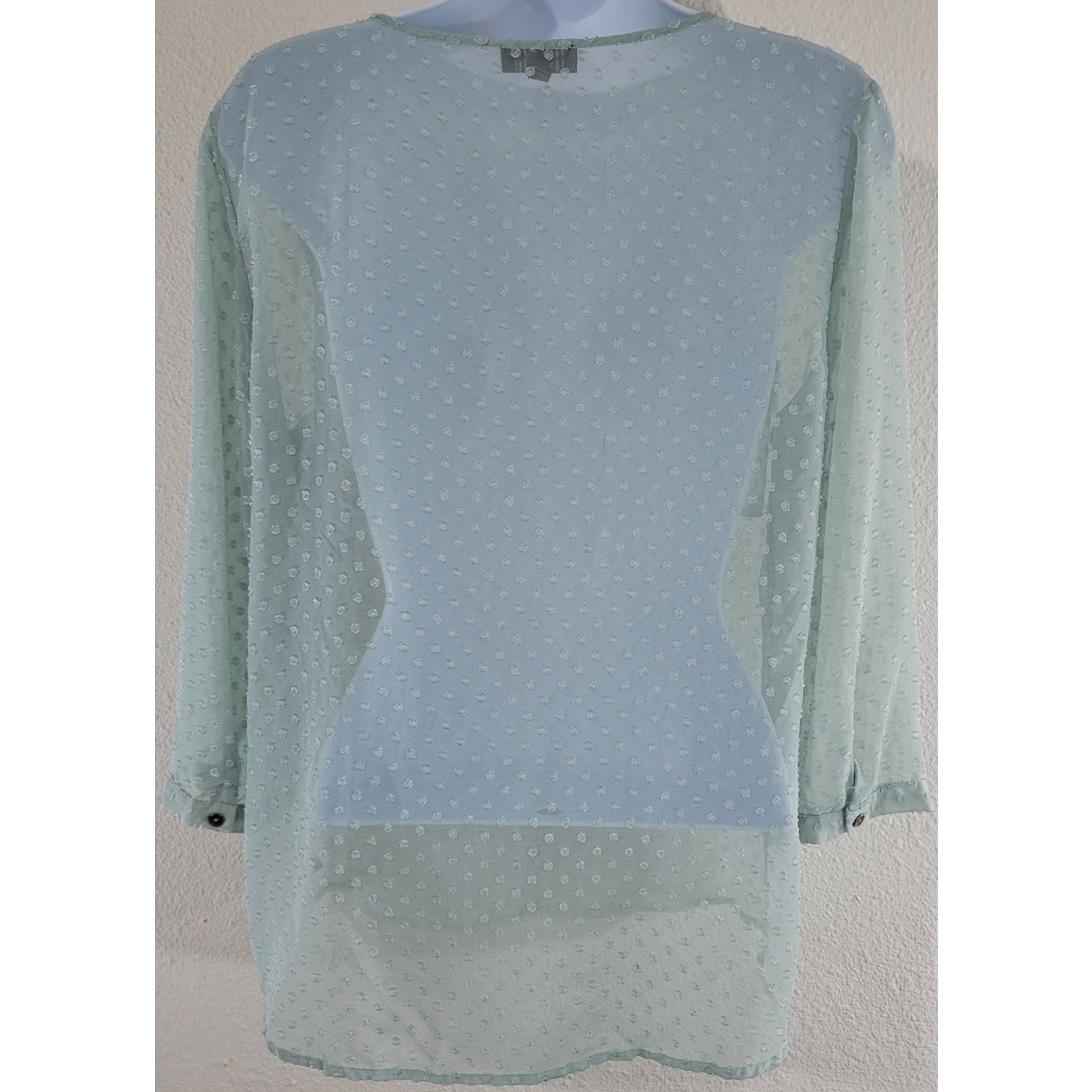 Other The Limited Green Sheer Top M Dual Front Pockets Size M / US 6-8 / IT 42-44 - 7 Thumbnail