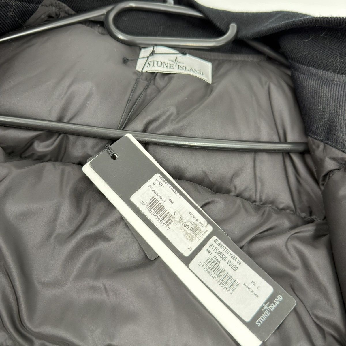 Stone Island Stone Island Diagonal Nylon Down Bomber Jacket in Black L Size US L / EU 52-54 / 3 - 8 Thumbnail