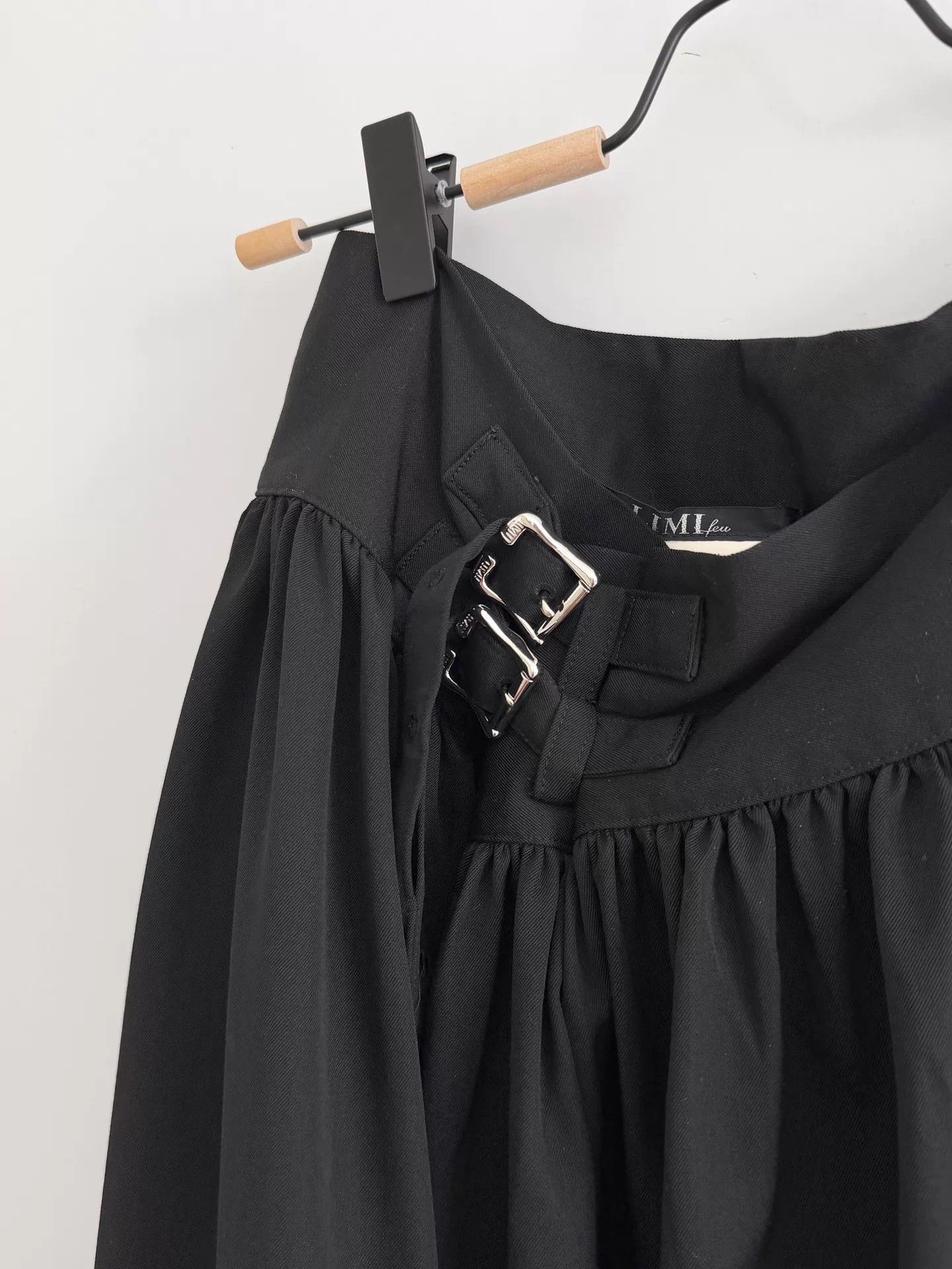 Limi Feu Limi feu Double Buckle Wool Midi Skirt Black S Size 26" / US 2 / IT 38 - 7 Thumbnail