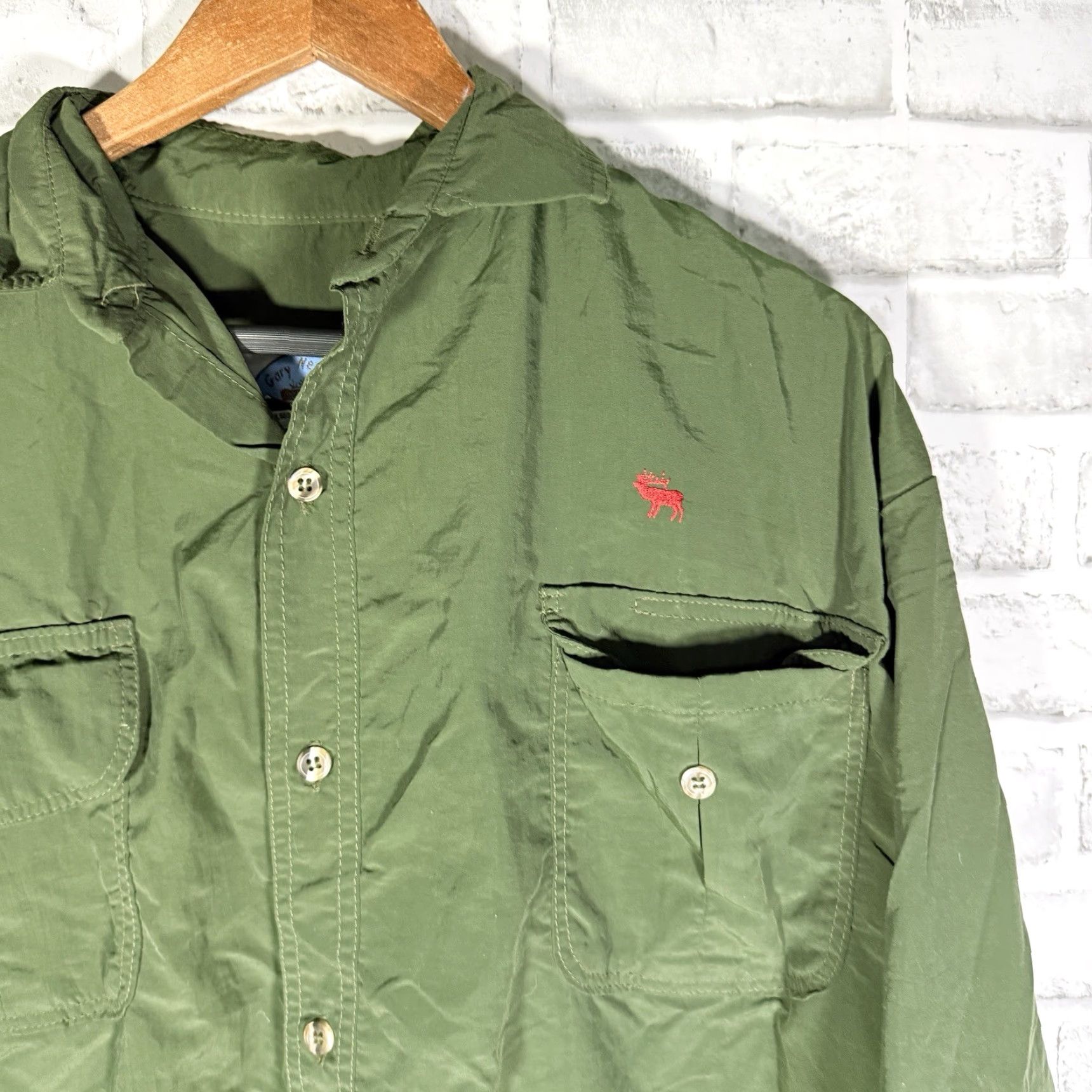 Vintage Gary Nesse Green Long Sleeve Button-Down Hiking Shirt Mens M Size US M / EU 48-50 / 2 - 2 Thumbnail