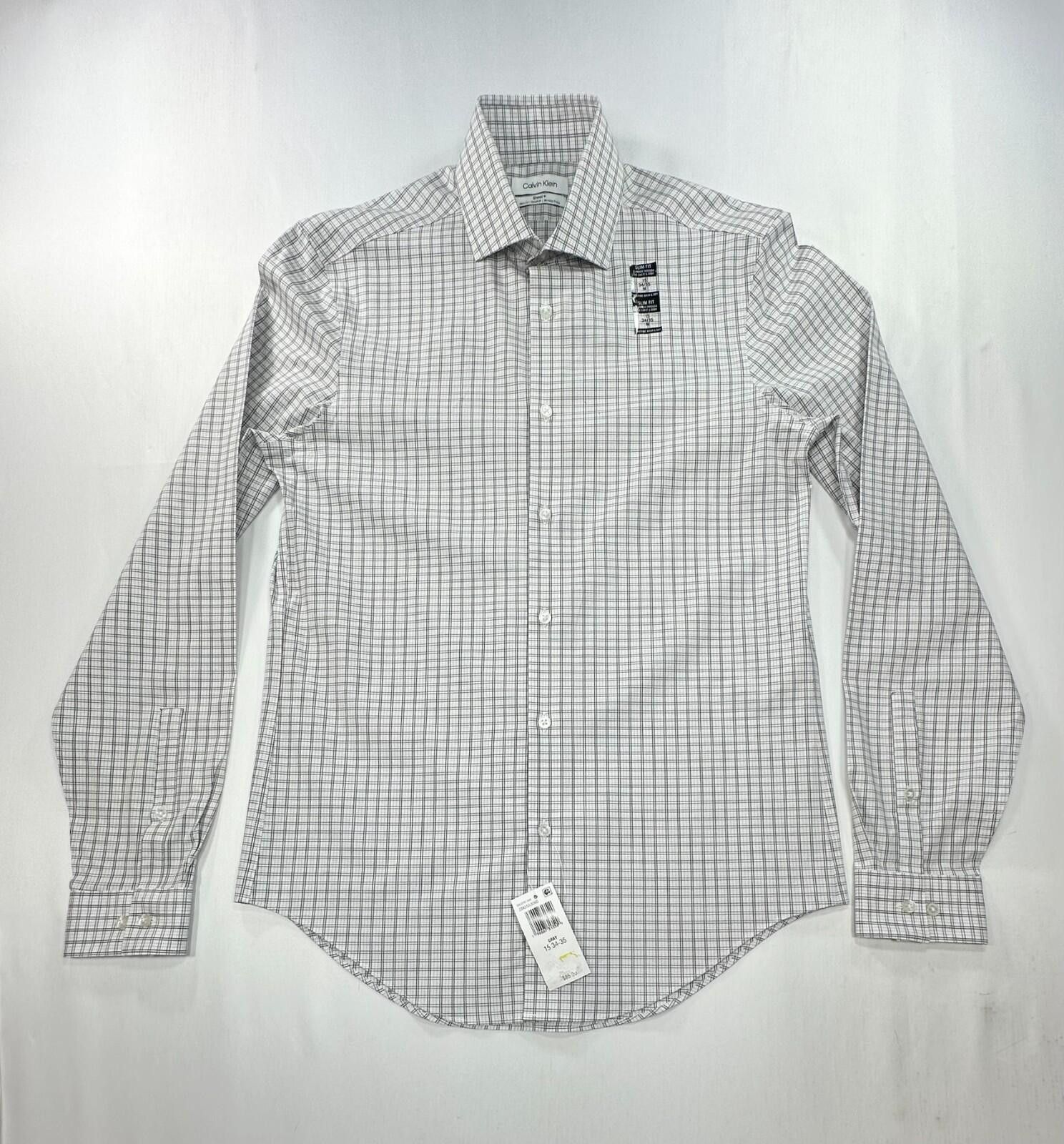 Calvin Klein Calvin Klein Slim Stretch Button Up Black Mens 15-34/35 XL Size 38R - 1 Thumbnail