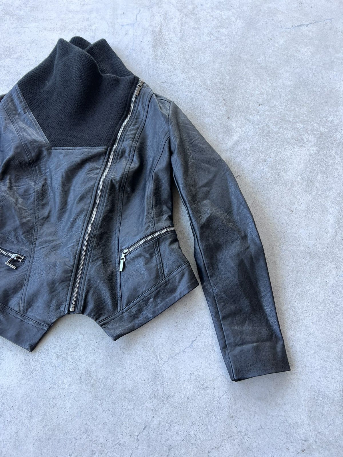 Other Avant Garde Leather Asymmetrical Zip Jacket Size M / US 6-8 / IT 42-44 - 3 Thumbnail