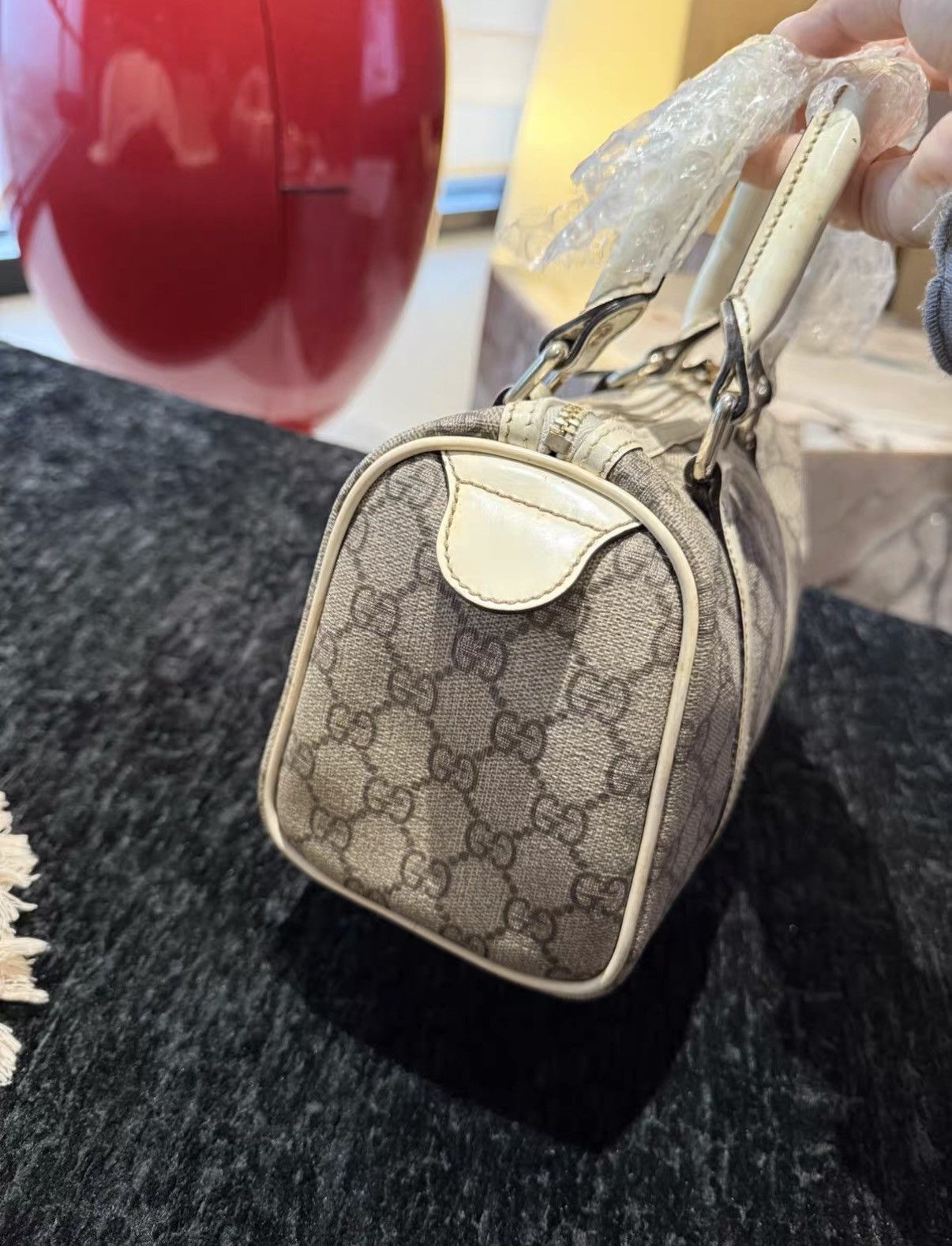 Gucci Gucci Vintage Monogram 25cm Mini Boston Bowling Bag J36 Size ONE SIZE - 5 Thumbnail