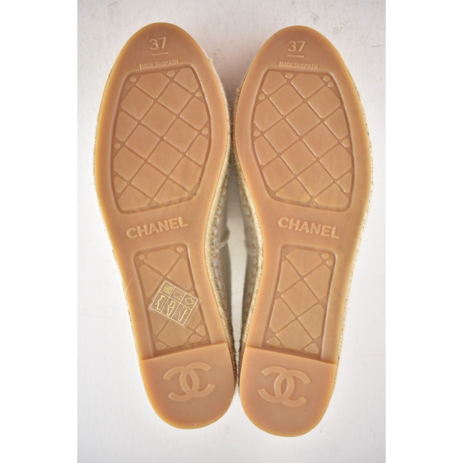 Chanel Chanel REV Beige Black Linen Canvas CC Logo Double Sole Size US 7 / IT 37 - 12 Thumbnail
